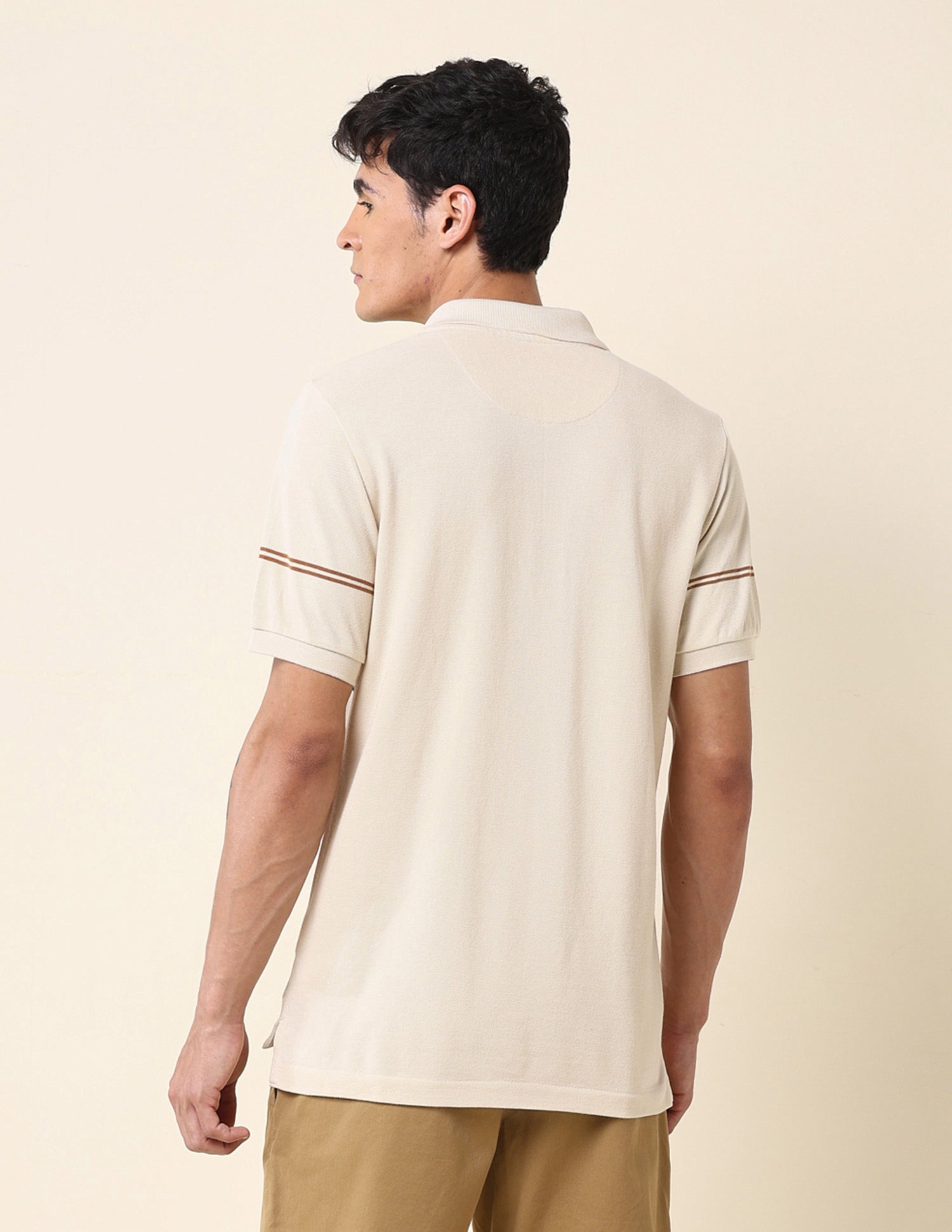 Horizontal Striped Classic Polo Shirt Beige - U.S. Polo Assn. India | Large