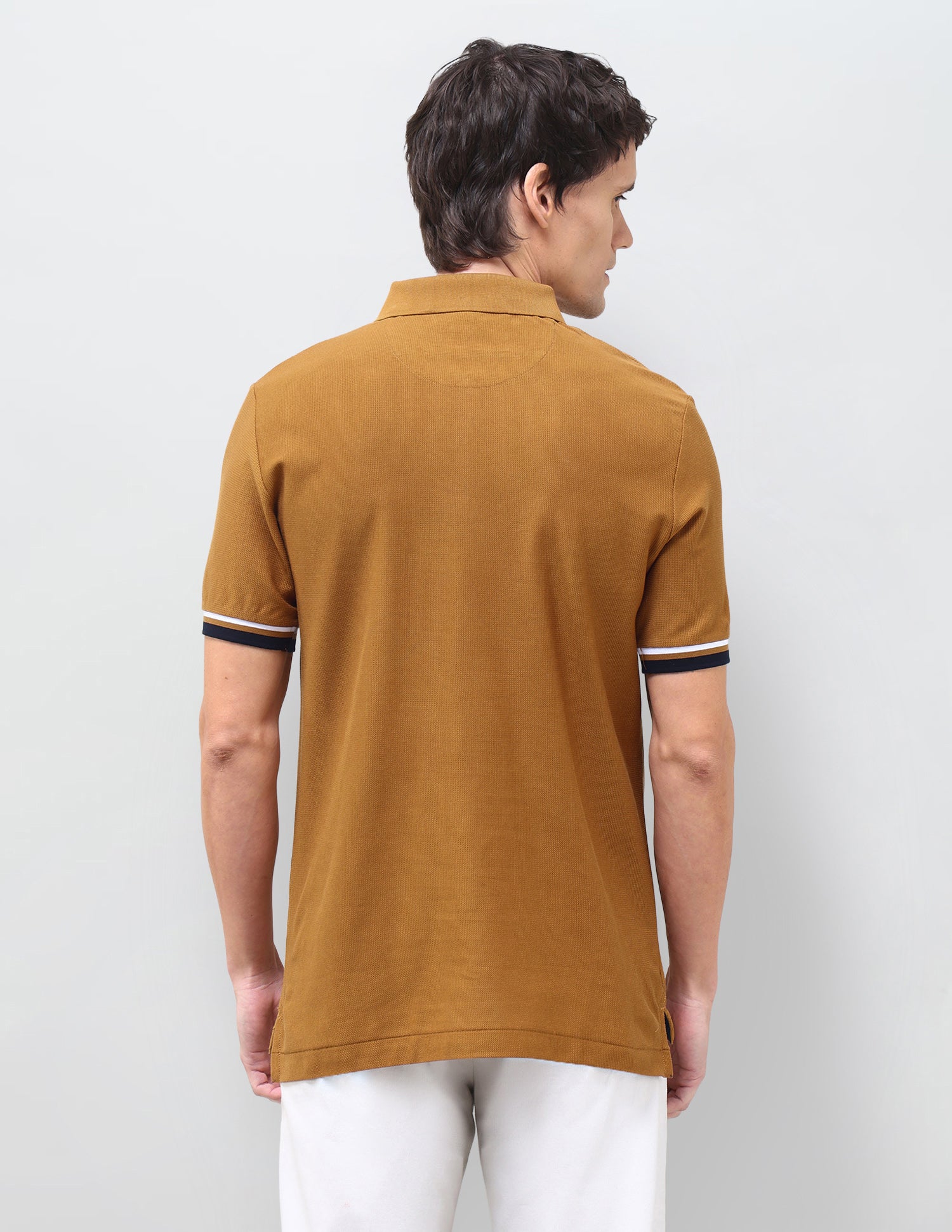 Colourblocked Slim Fit Polo Shirt Brown - U.S. Polo Assn. India | Large