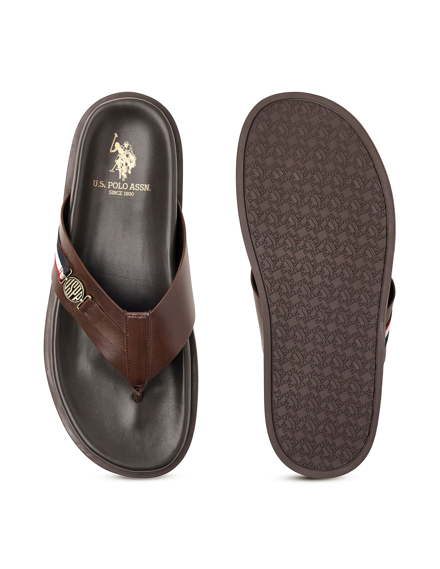 Buckle Strap Jim Sandals Brown - U.S. Polo Assn. India | Large