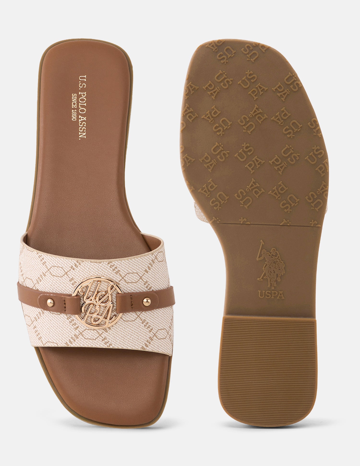 Monogram Adara Sandals Off White - U.S. Polo Assn. India | Large