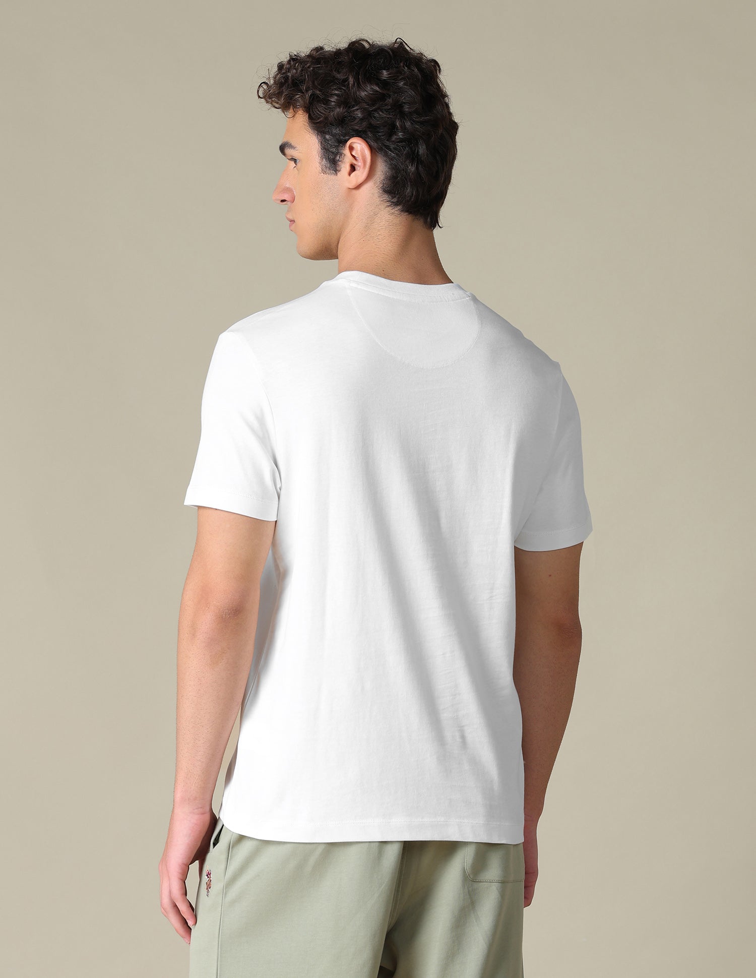 Graphic Brand Printed Slim Fit T-Shirt Ivory - U.S. Polo Assn. India | Large