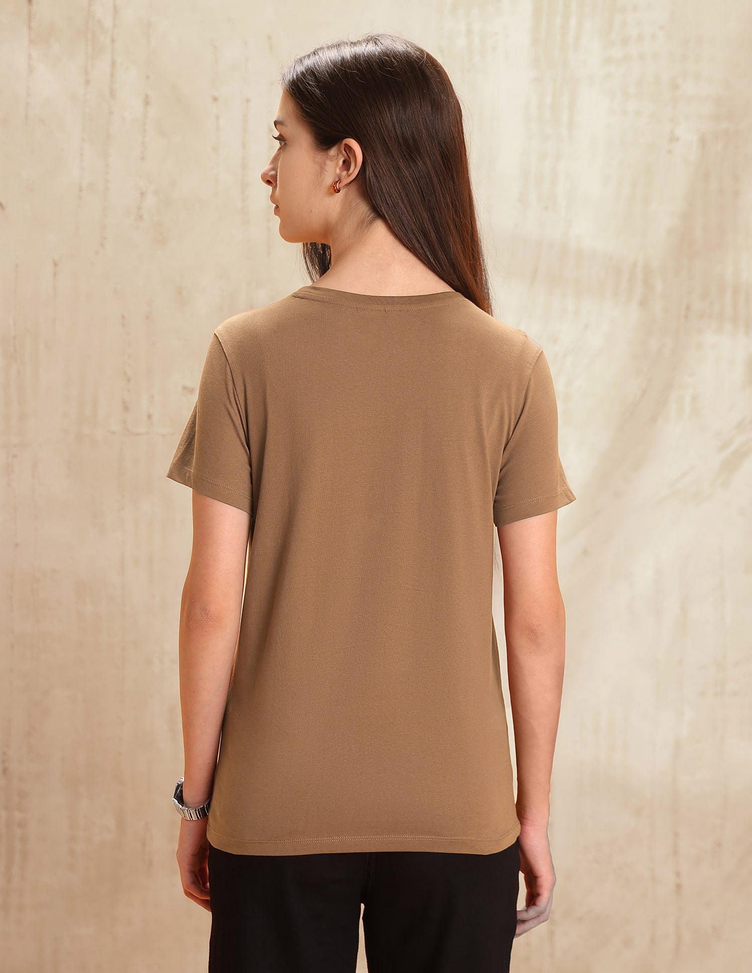 Brand Printed Regular Fit T-Shirt Brown - U.S. POLO ASSN. | Large