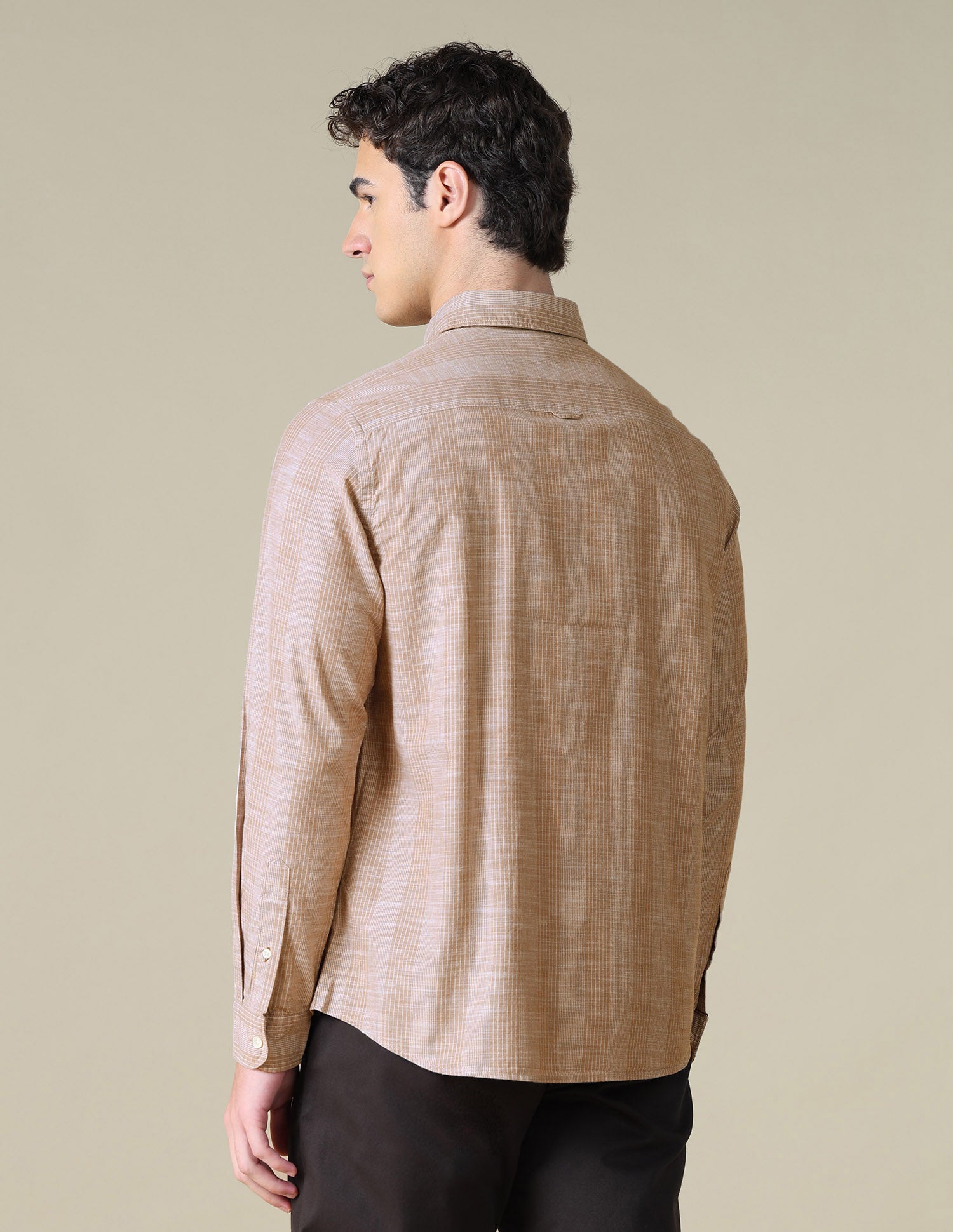 Vertical Striped Regular Fit Shirt Brown - U.S. Polo Assn. India | Large