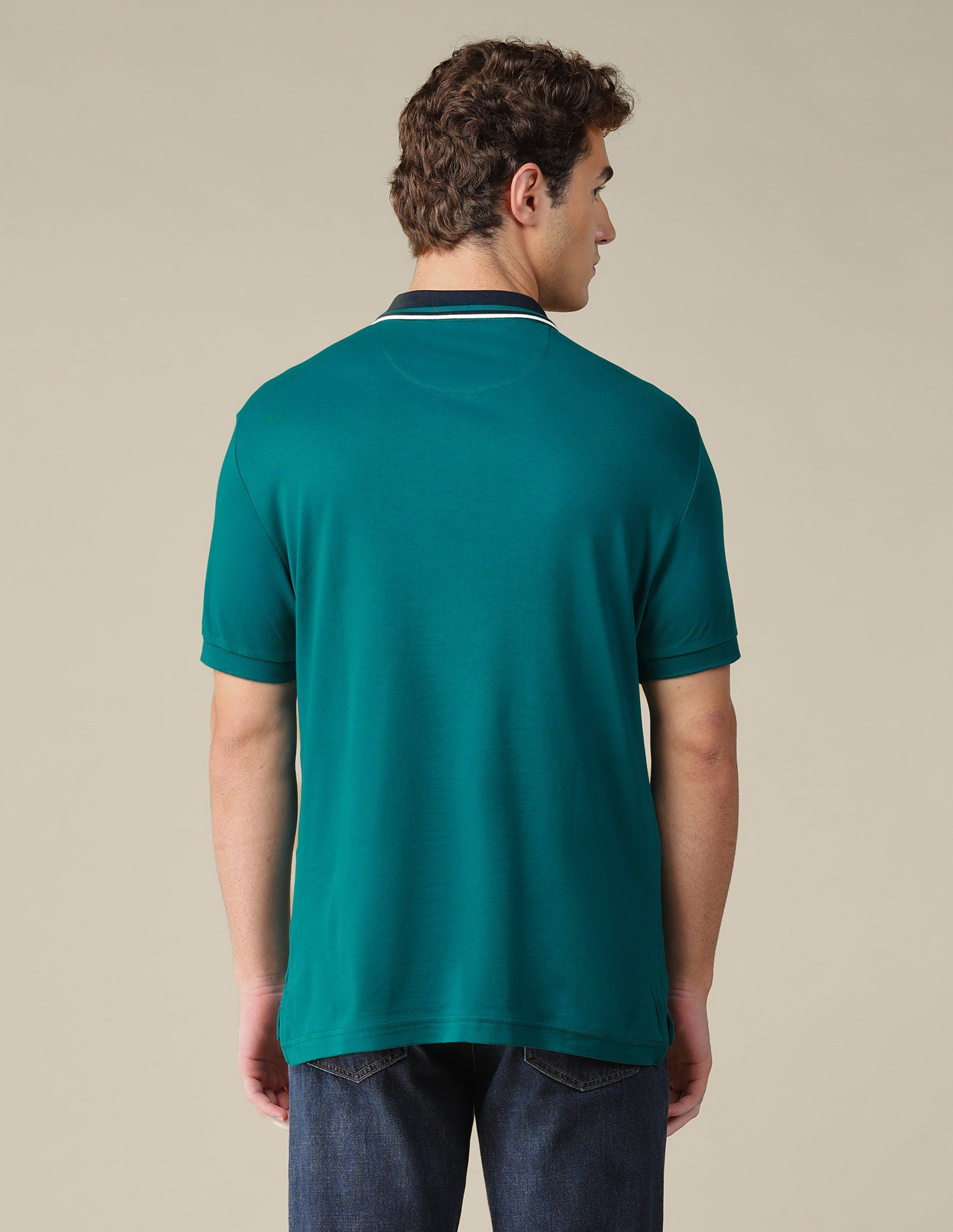 Solid Regular Fit Polo Shirt Teal - U.S. Polo Assn. India | Large
