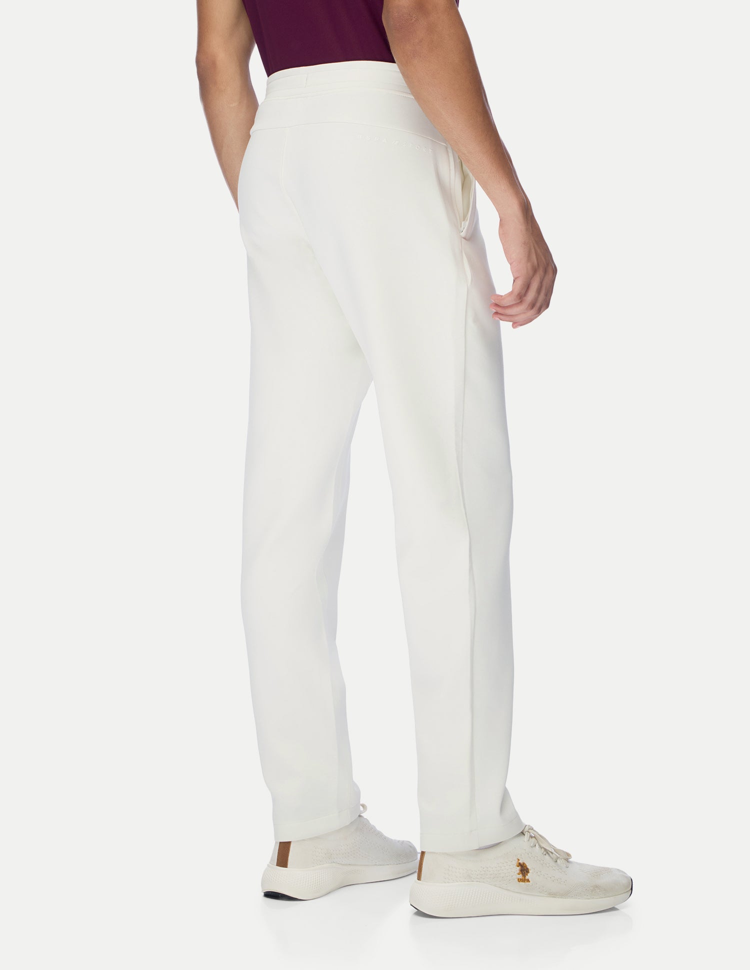 Mid Rise Regular Fit Active Track Pants White - U.S. Polo Assn. India | Large