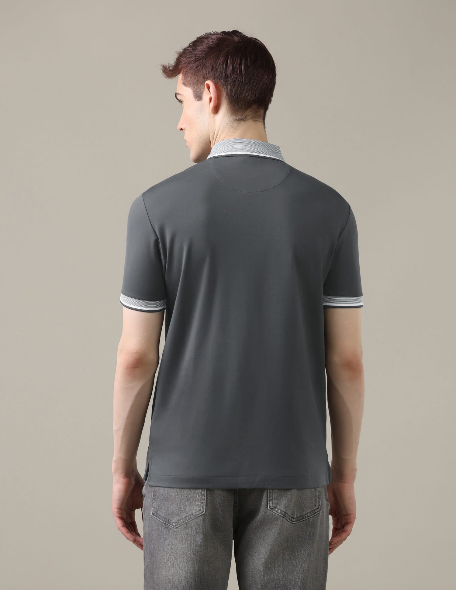 Solid Slim Fit Polo Shirt Grey - U.S. Polo Assn. India | Large