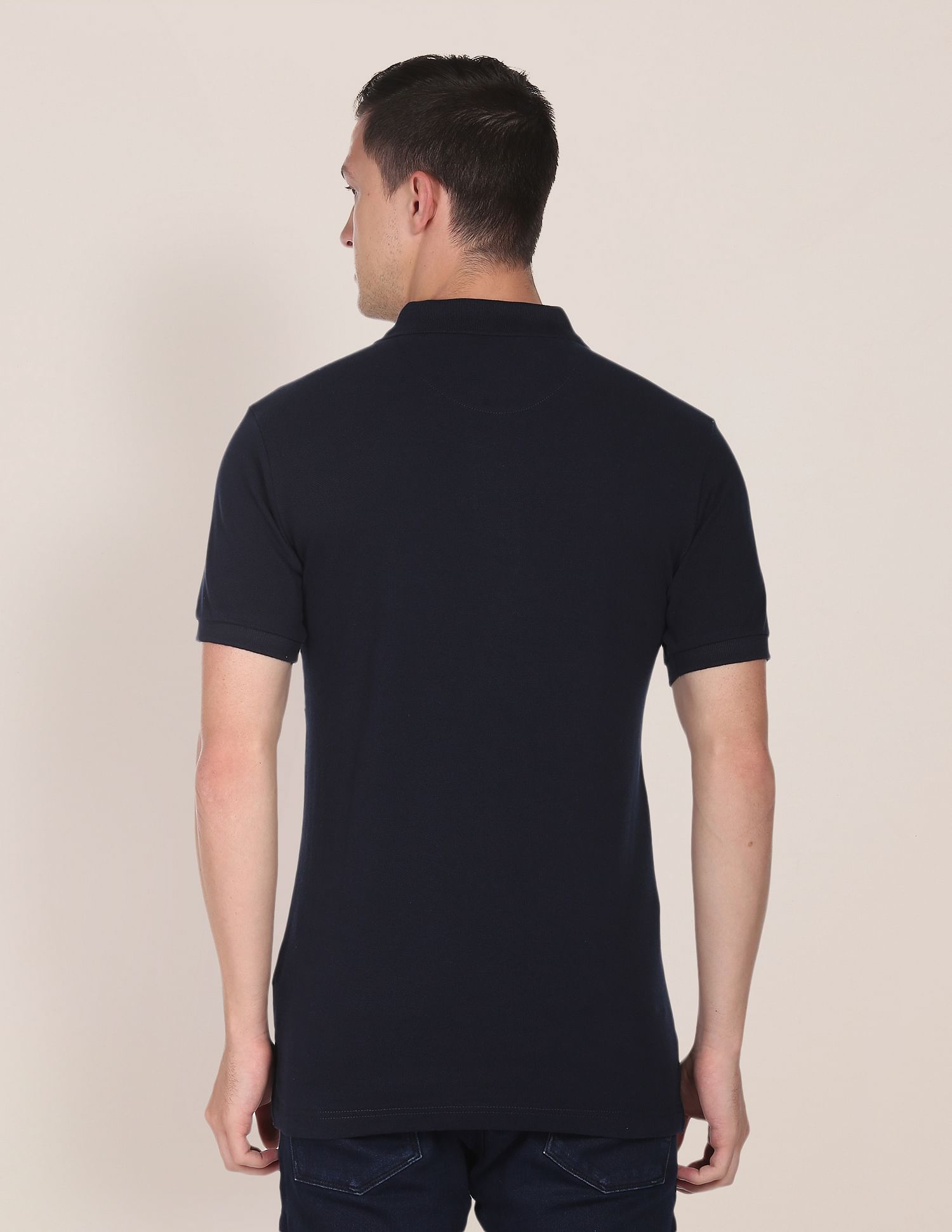 Colour Block Panelled Cotton Polo Shirt Navy and Yellow - U.S. POLO ASSN. | Large