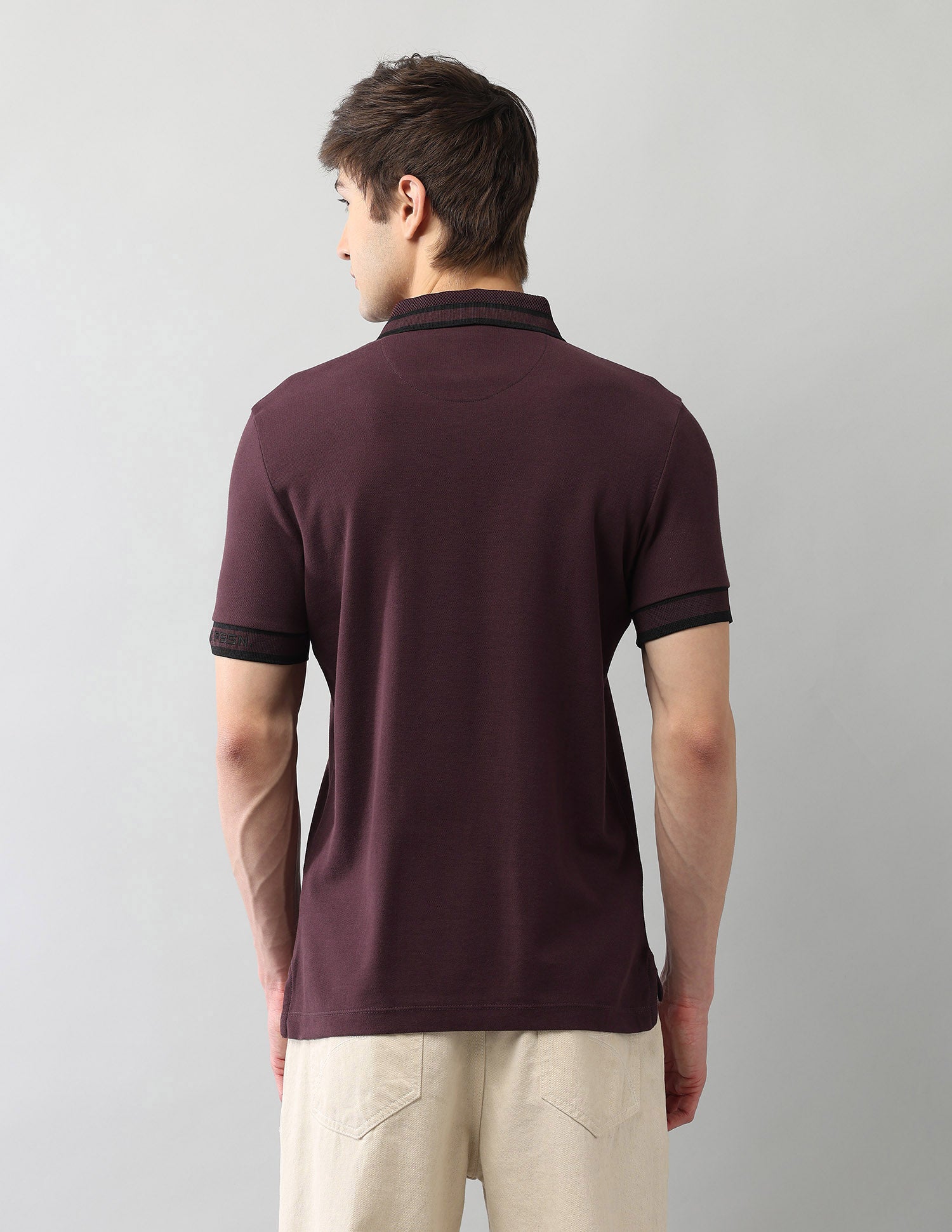 Solid Pure Cotton Black Label Polo Shirt Burgundy - U.S. Polo Assn. India | Large