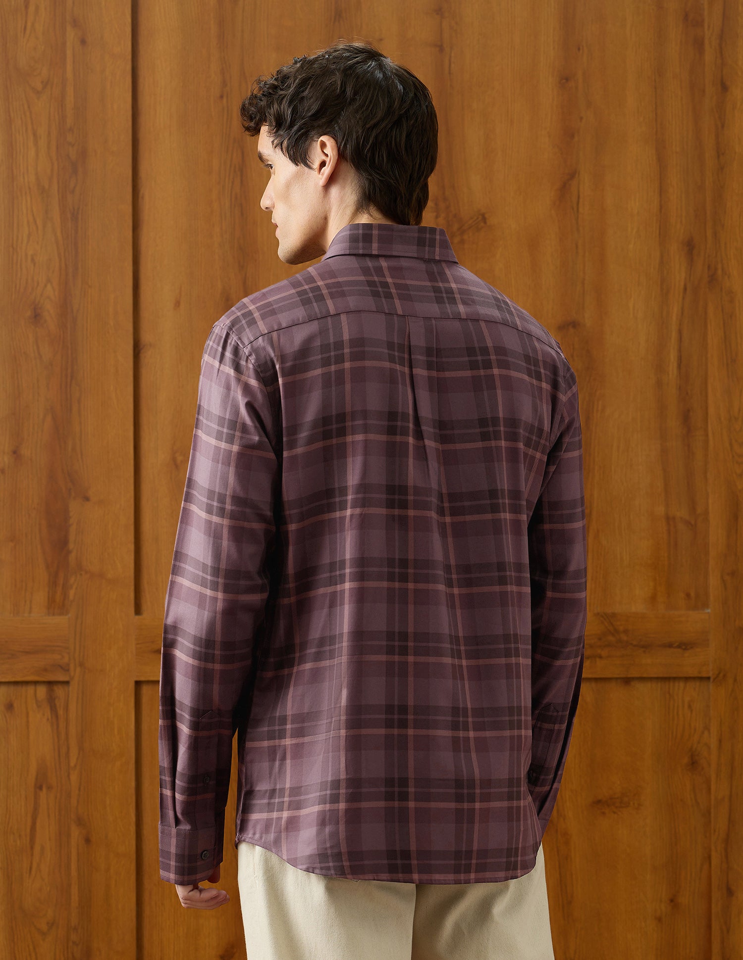 Plaid Checked Twill Shirt Burgundy - U.S. Polo Assn. India | Large