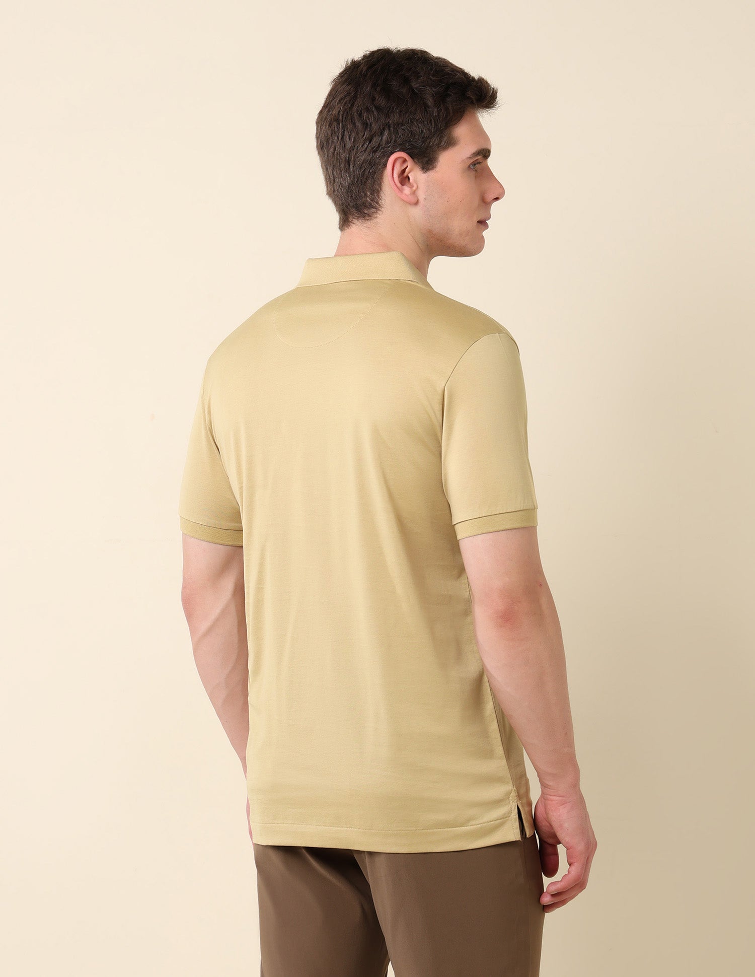 Textured Classic Polo Shirt Light Brown - U.S. Polo Assn. India | Large