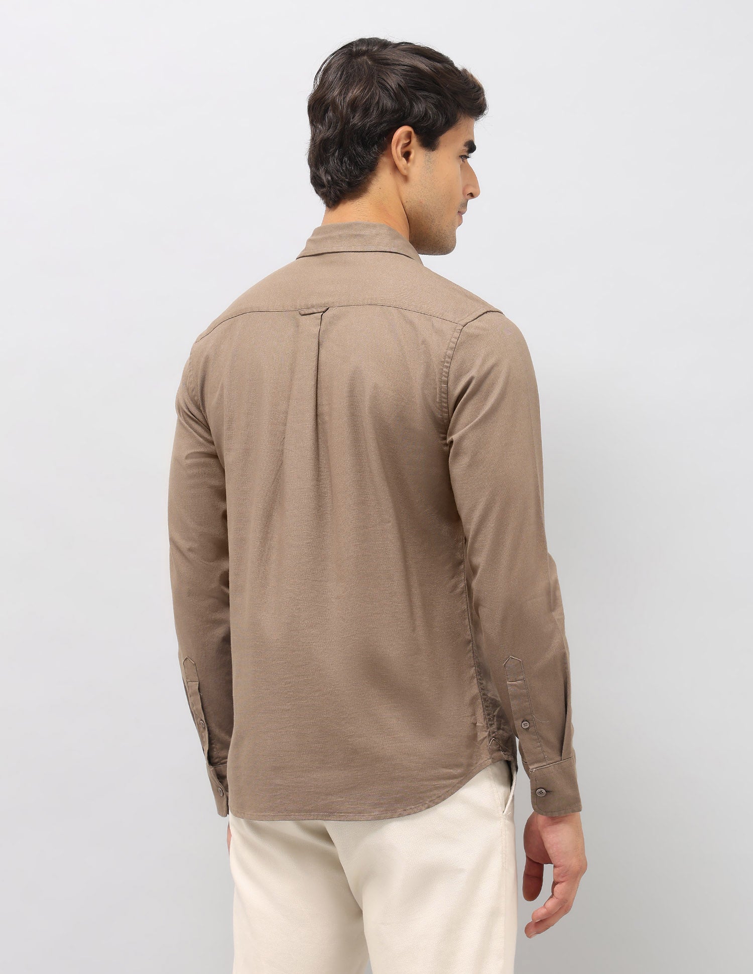 Solid Tailored Fit Shirt Brown - U.S. Polo Assn. India | Large