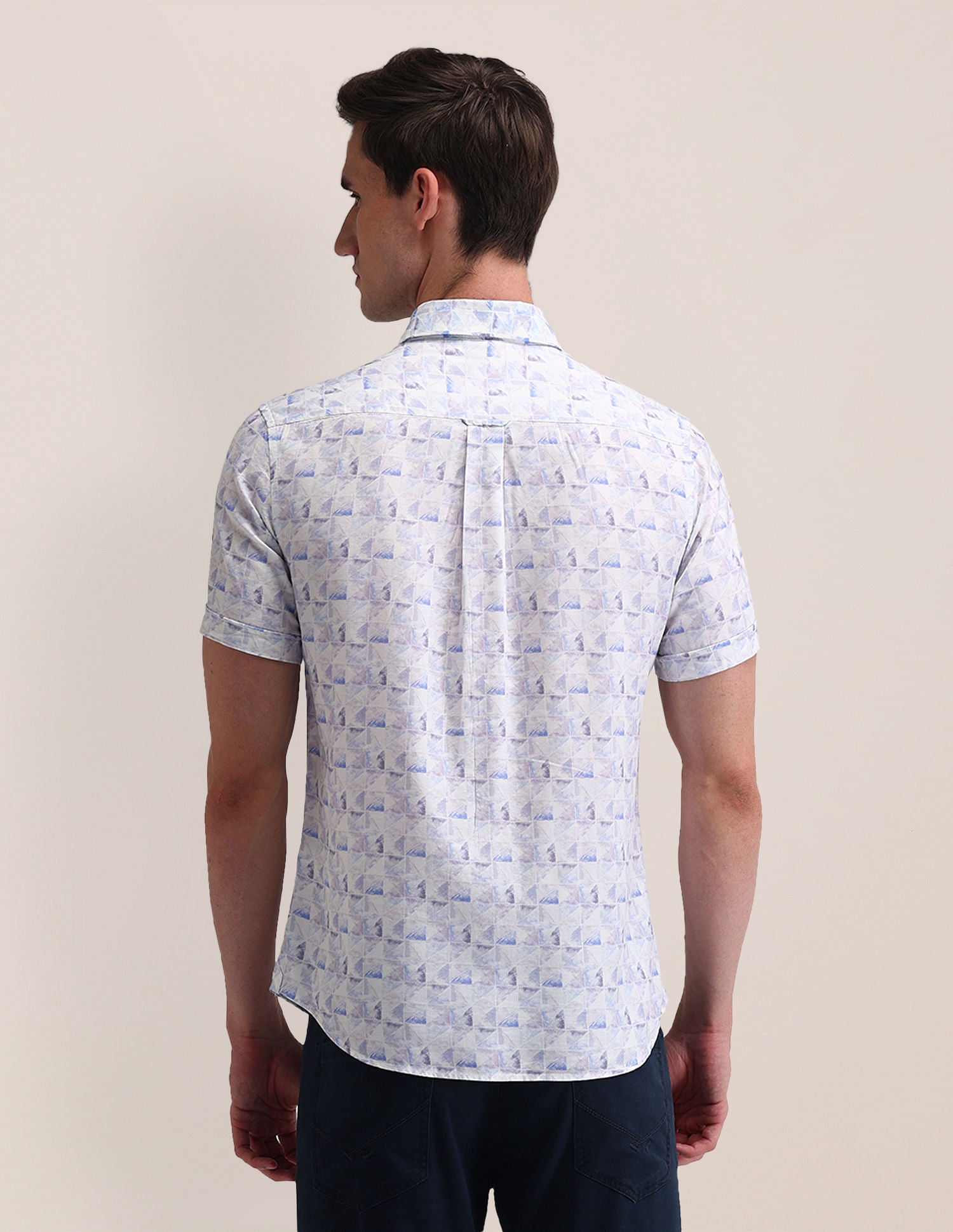 Tailored Fit Abstract Shirt White - U.S. Polo Assn. India | Large