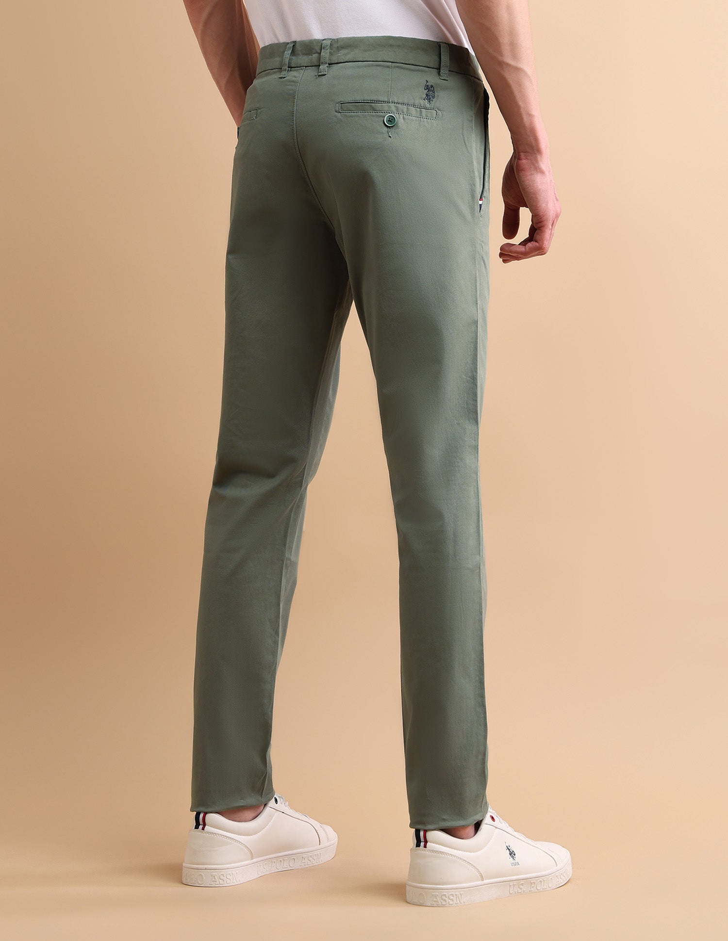 Solid Twill Trousers Olive - U.S. POLO ASSN. | Large