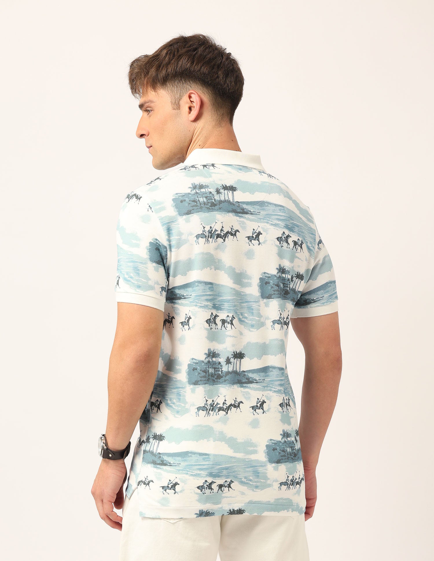 Graphic Printed Muscle Fit Polo Shirt Blue - U.S. Polo Assn. India | Large