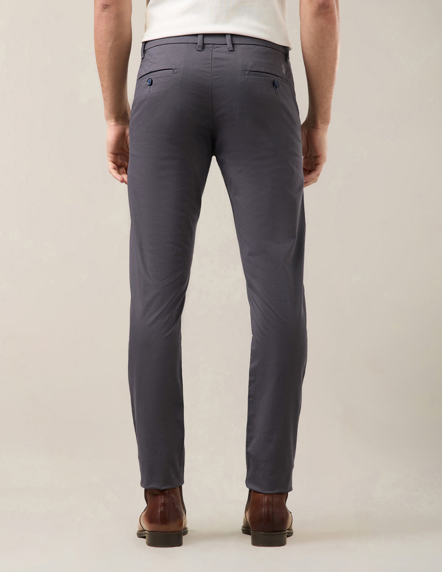 Denver Slim Fit Satin Trousers Purple Grey - U.S. Polo Assn. India | Large