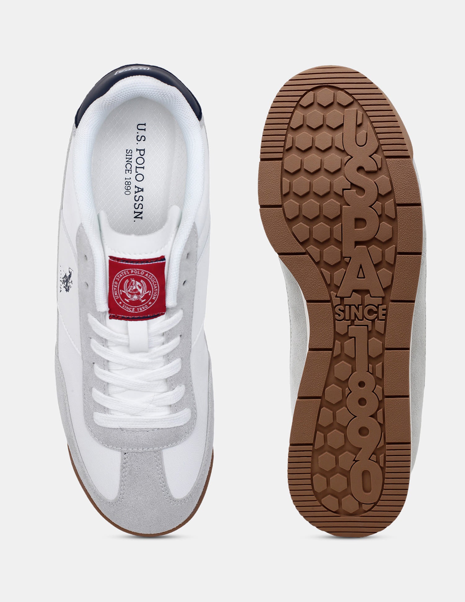 Colour Blocked Lace Ups Gallop Sneakers Off White - U.S. Polo Assn. India | Large