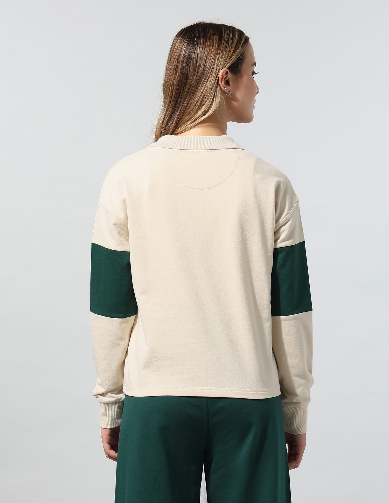 Colourblocked Brand Printed Sweatshirt White - U.S. Polo Assn. India | Large