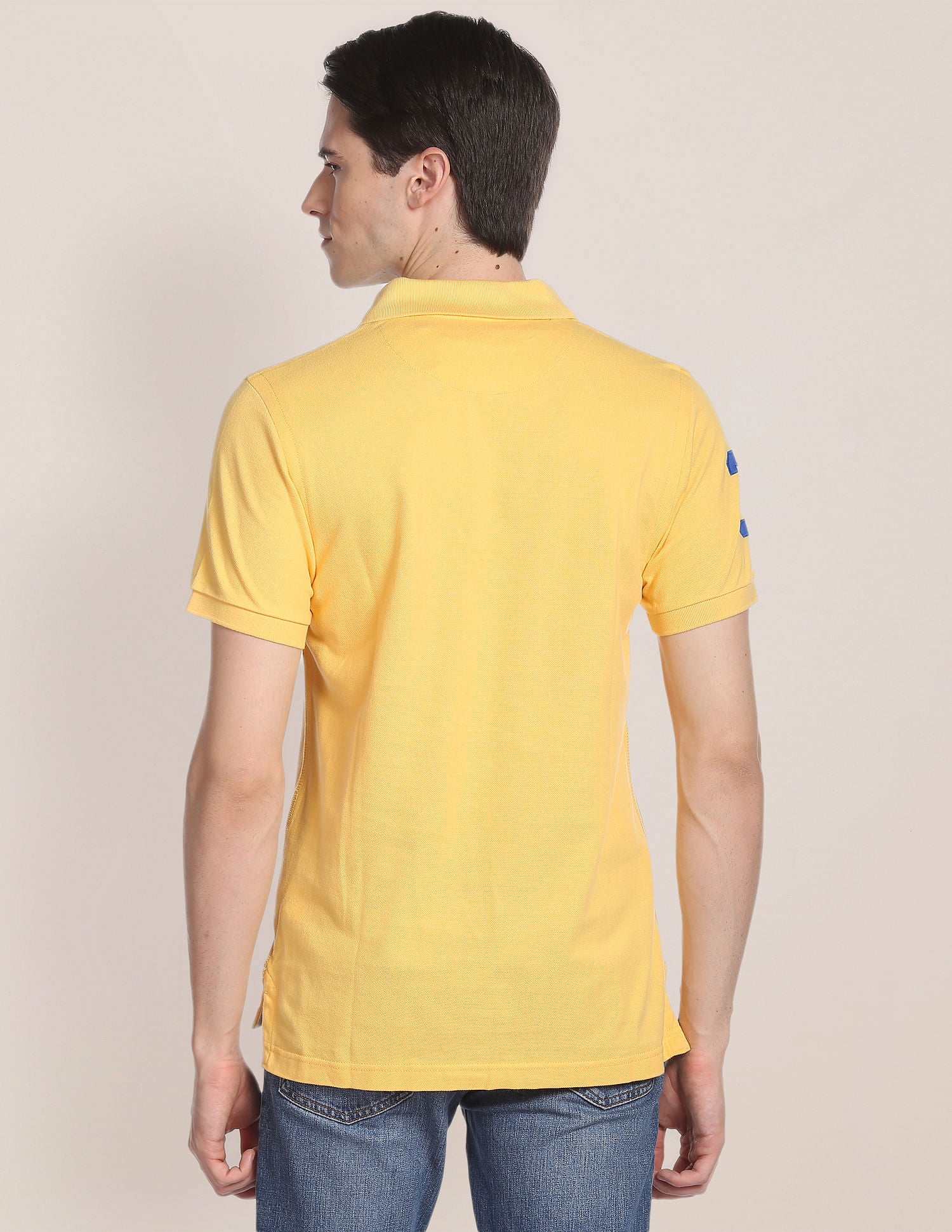 Compact Cotton Logo Polo Shirt Yellow - U.S. Polo Assn. India | Large