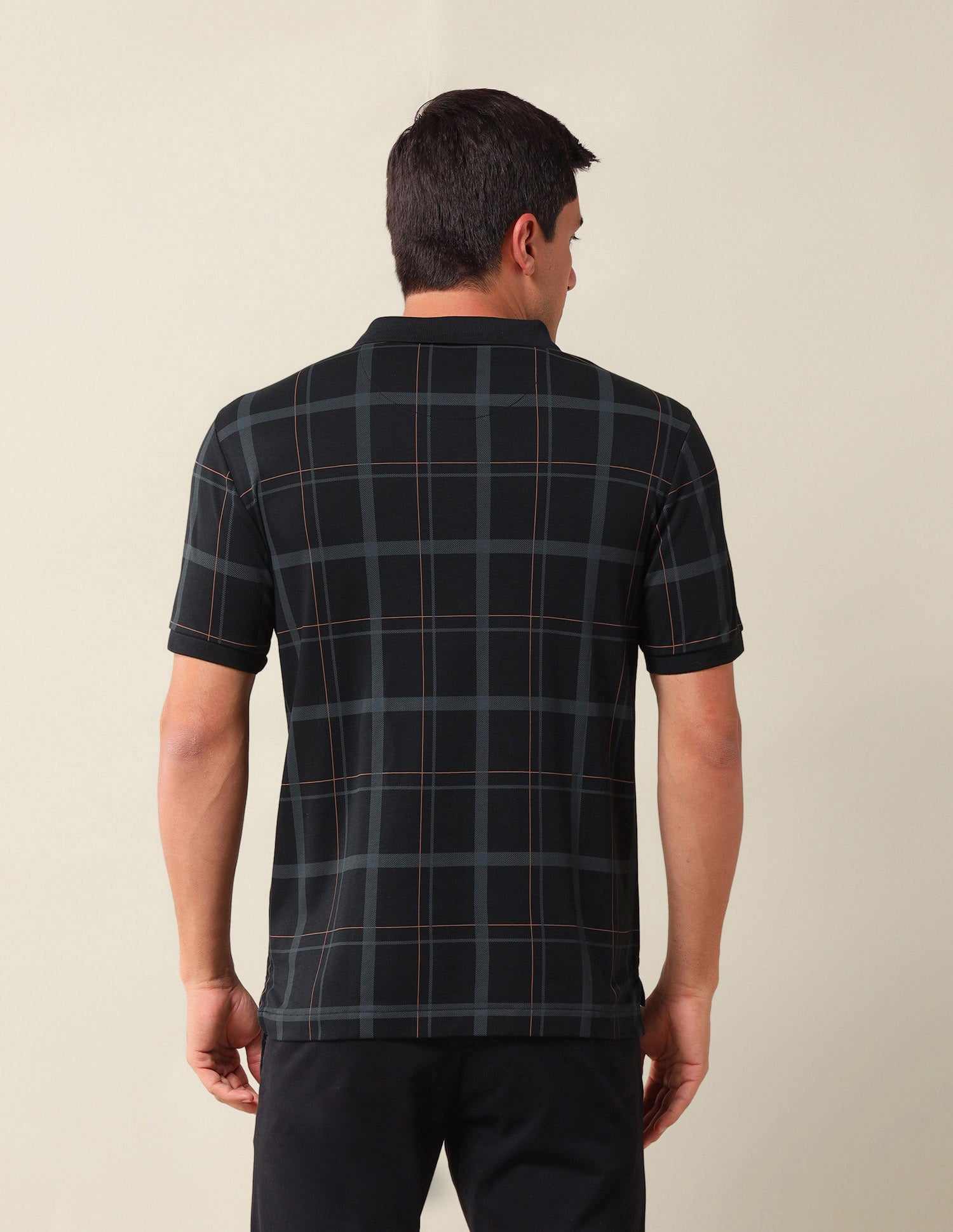 Checked Slim Fit Polo Shirt Black - U.S. Polo Assn. India | Large