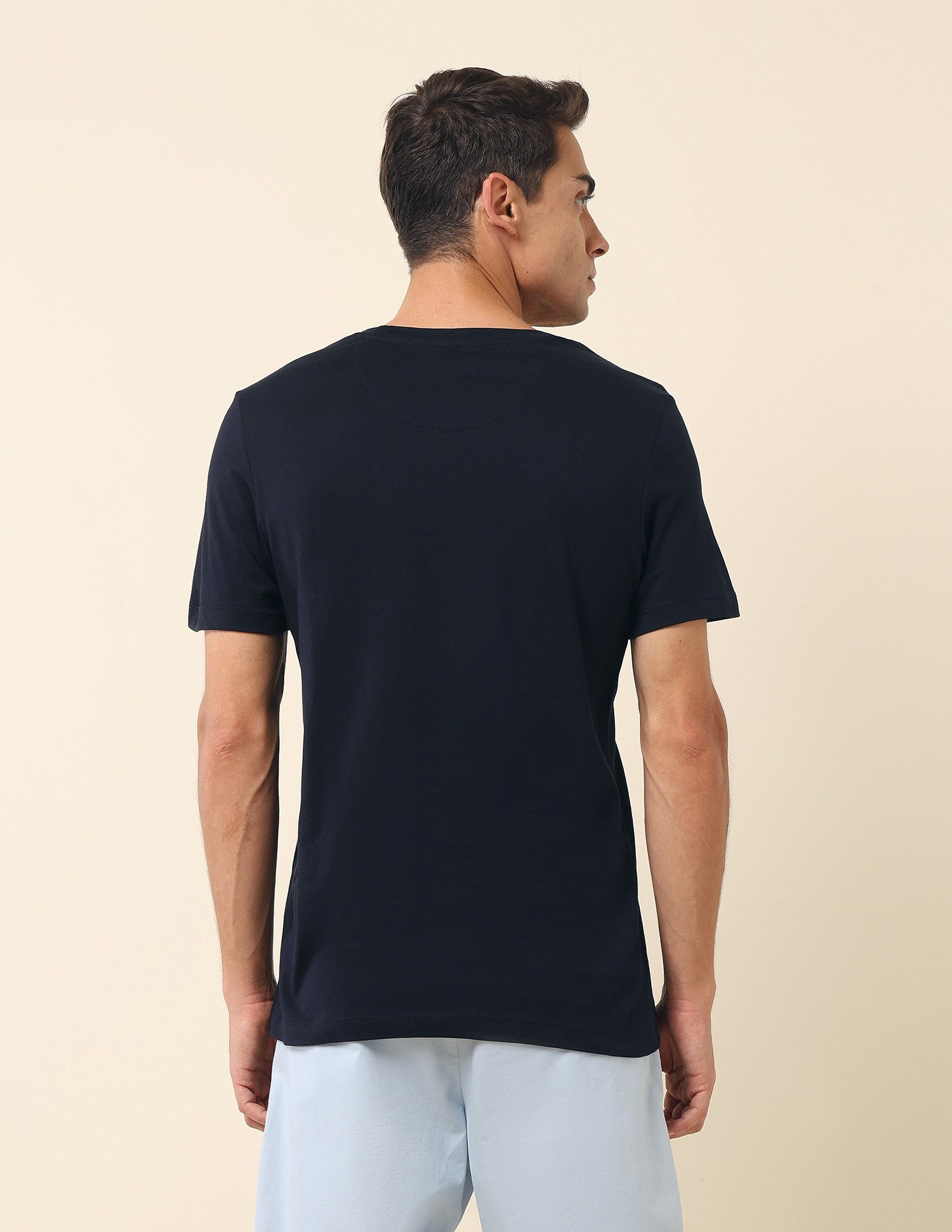 Brand Embossed Slim Fit T- Shirt Navy - U.S. Polo Assn. India | Large