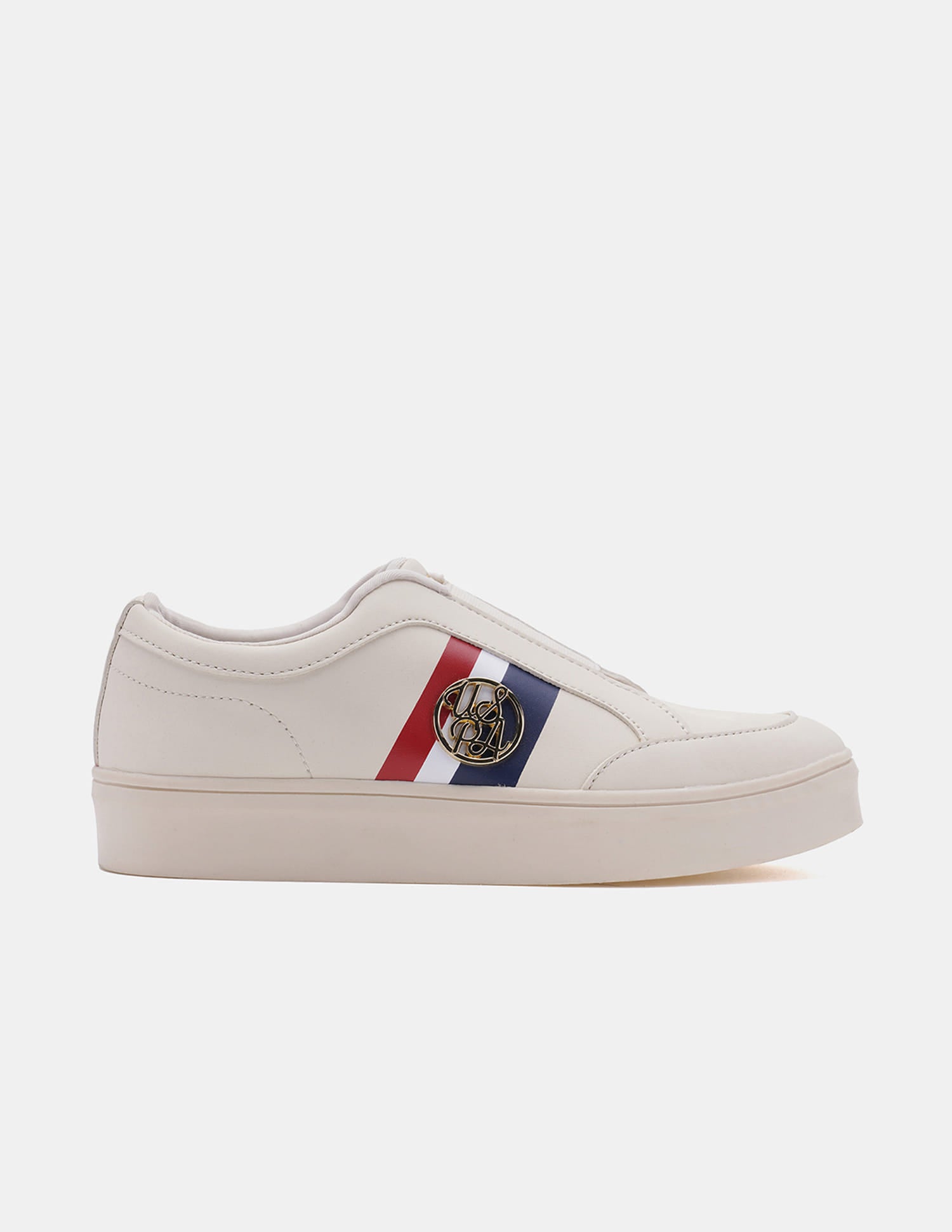 Women Tiziana Striped Sneakers Beige - U.S. Polo Assn. India | Large