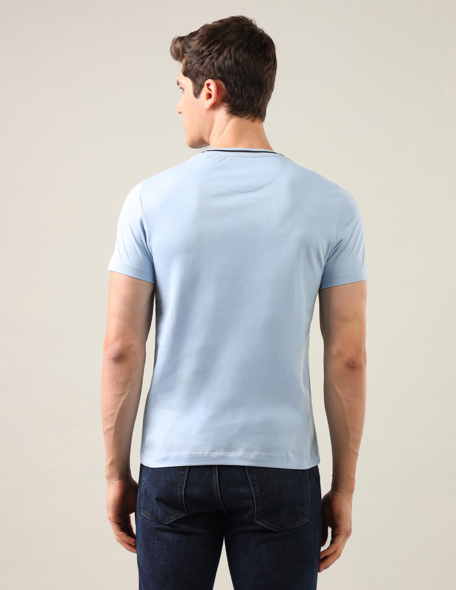 Solid Regular Fit T-Shirt Blue - U.S. Polo Assn. India | Large