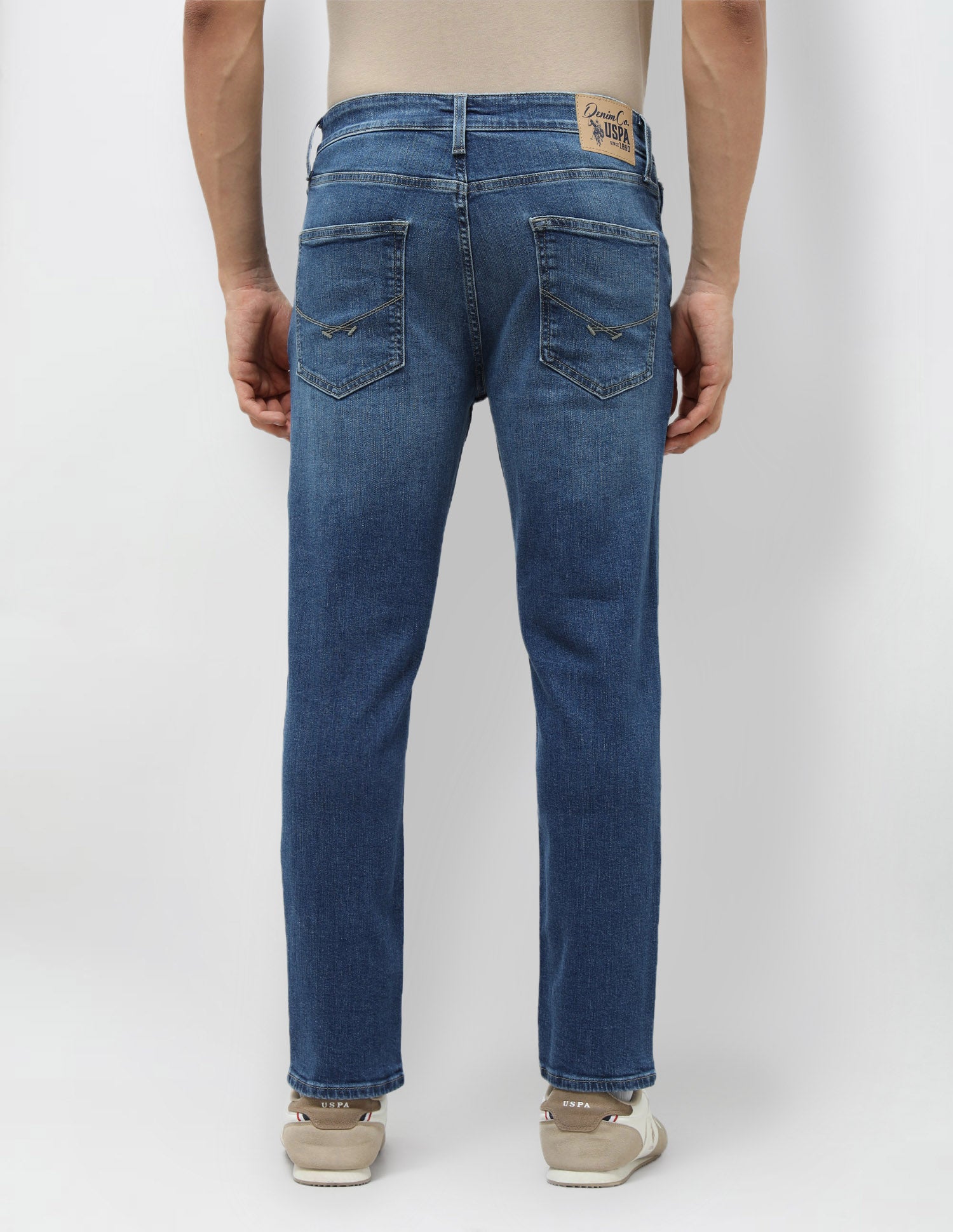 Cole Comfort Cropped Fit Blue Jeans Blue - U.S. POLO ASSN. | Large