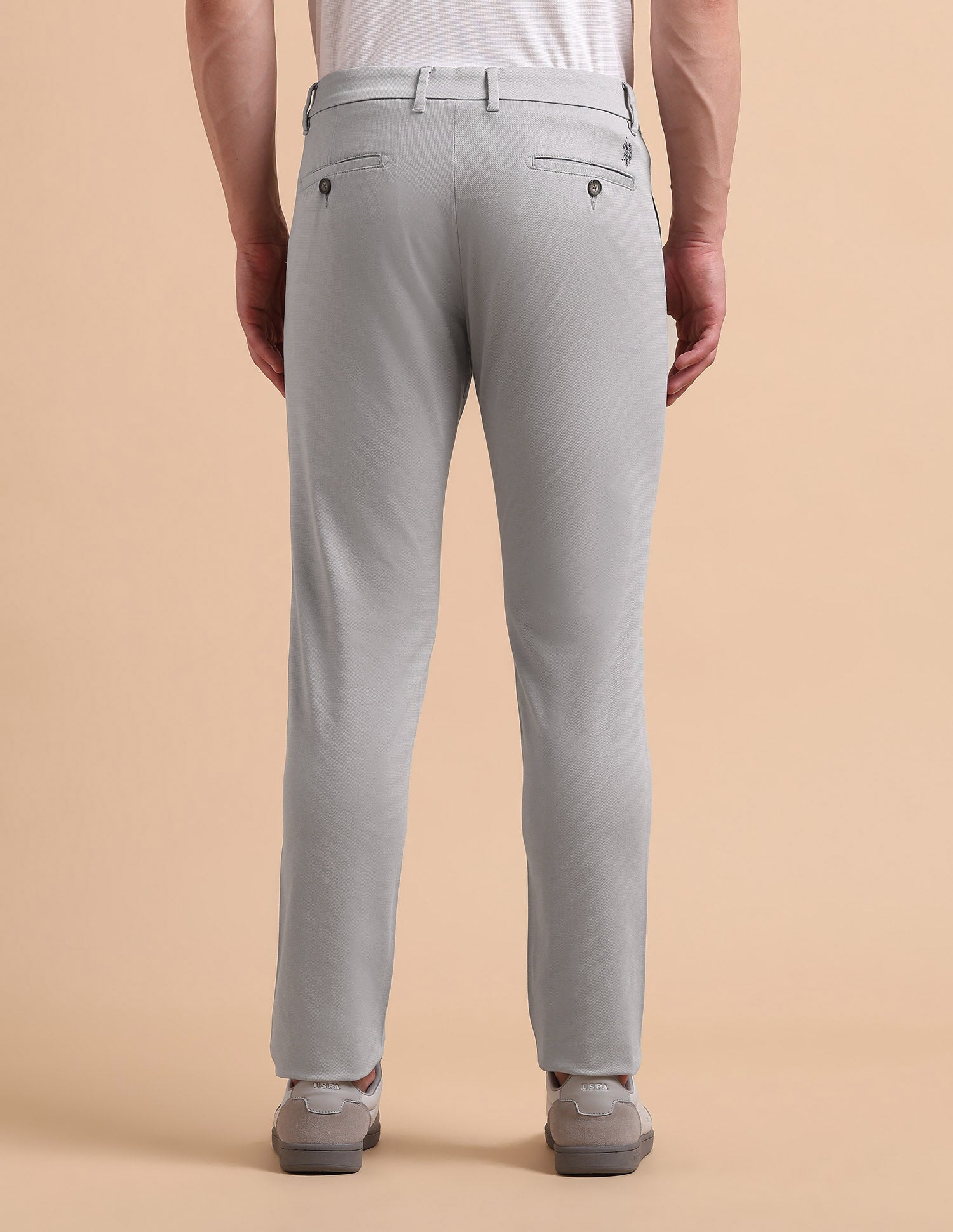 Satin Super Slim Fit Trousers Light Grey - U.S. POLO ASSN. | Large