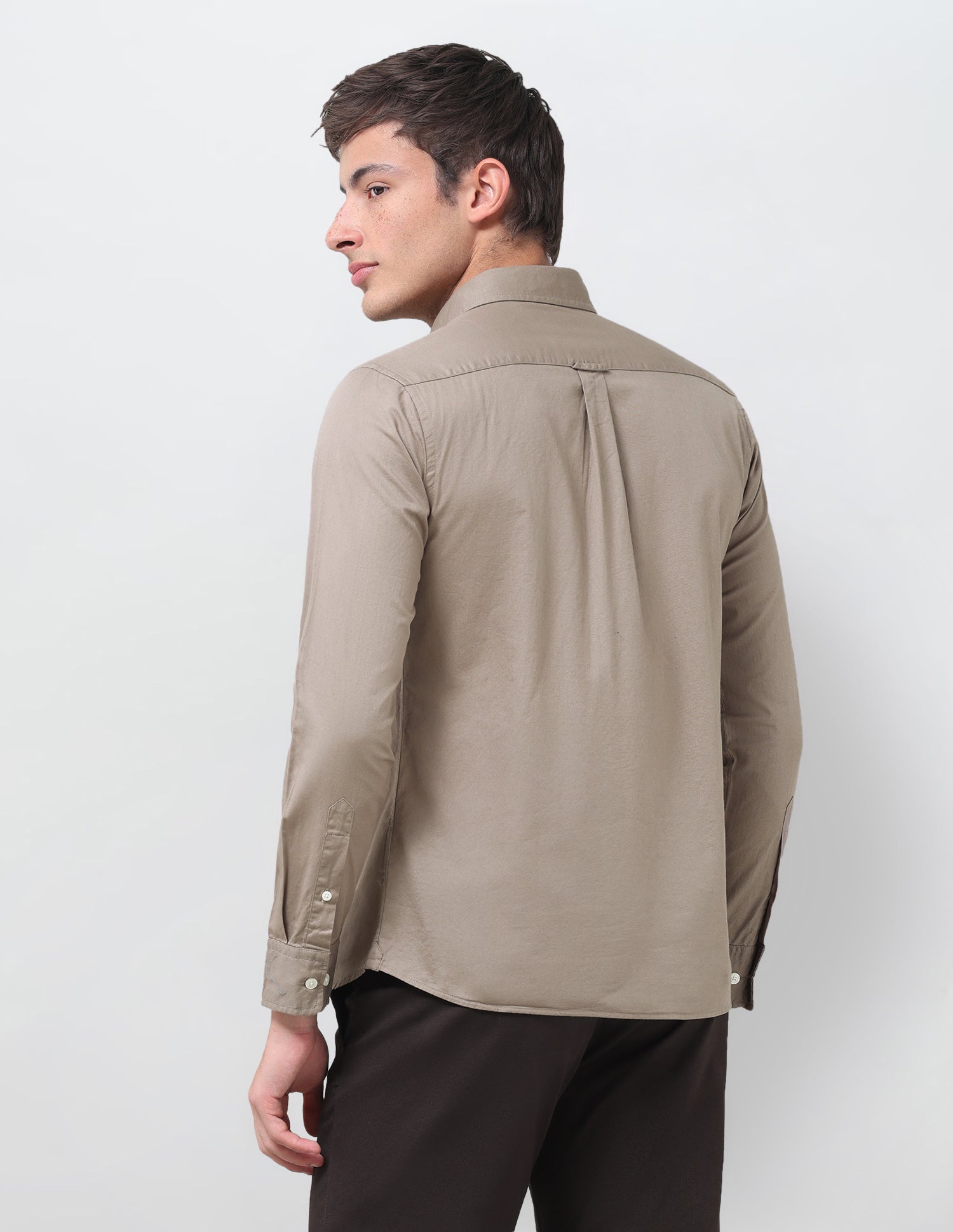 Tailored Fit Twill Shirt Light Olive - U.S. Polo Assn. India | Large