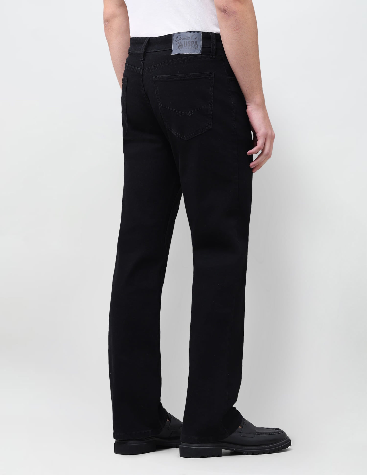 Solid Bootcut Fit Jeans Black - U.S. Polo Assn. India | Large