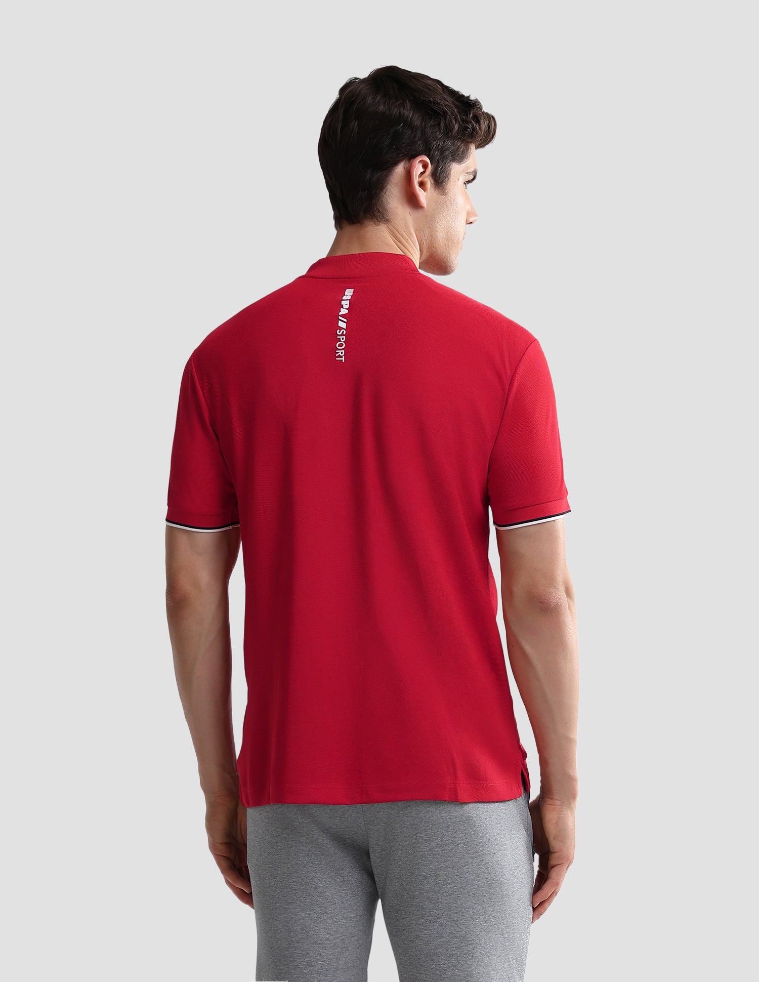 Solid Slim Fit Active Polo Shirt Red - U.S. Polo Assn. India | Large