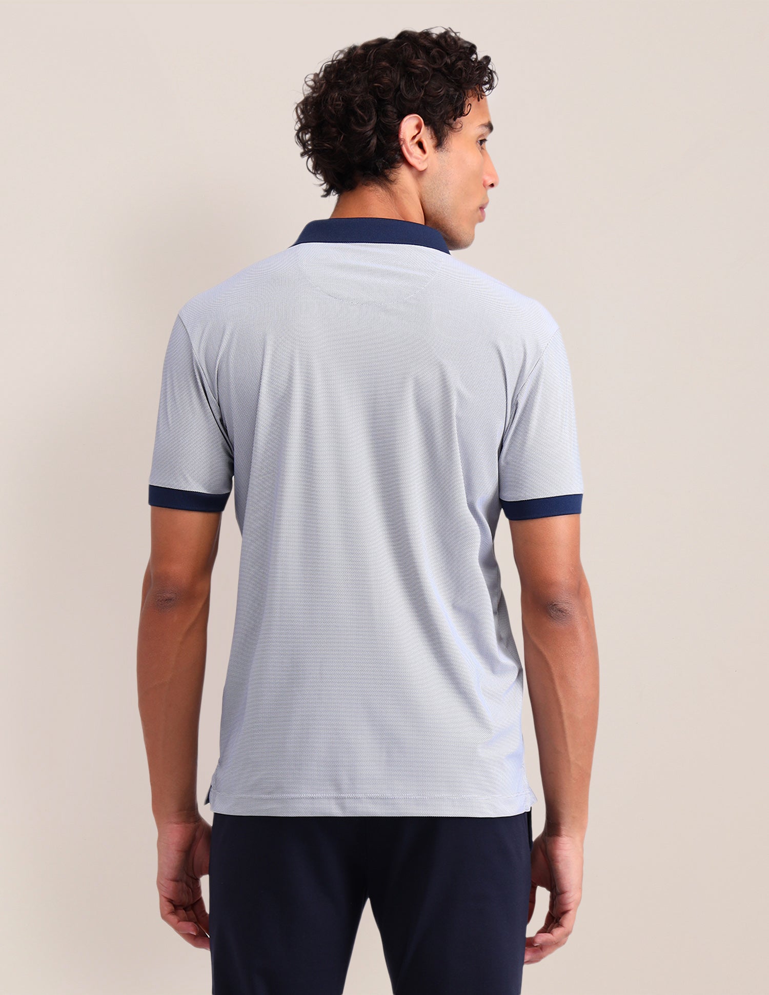 Geometric Printed Slim Fit Polo Shirt Navy - U.S. Polo Assn. India | Large