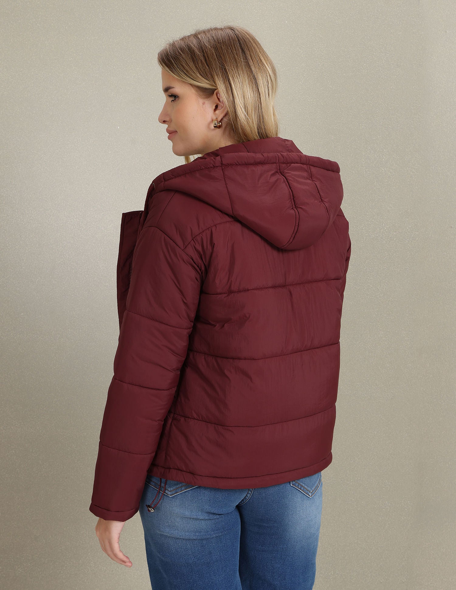 Hooded Solid Padded Jacket Maroon - U.S. POLO ASSN. | Large