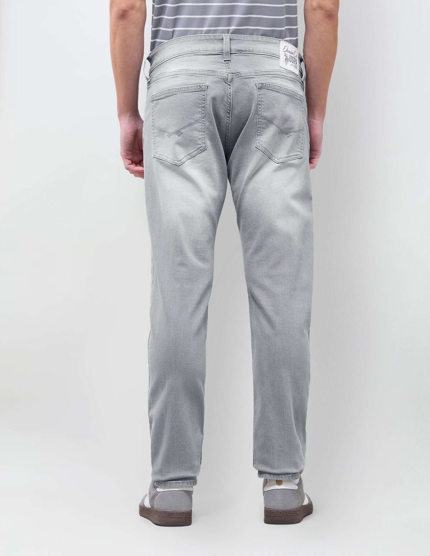 Brandon Slim-Tapered Fit Grey Jeans Light Grey - U.S. Polo Assn. India | Large