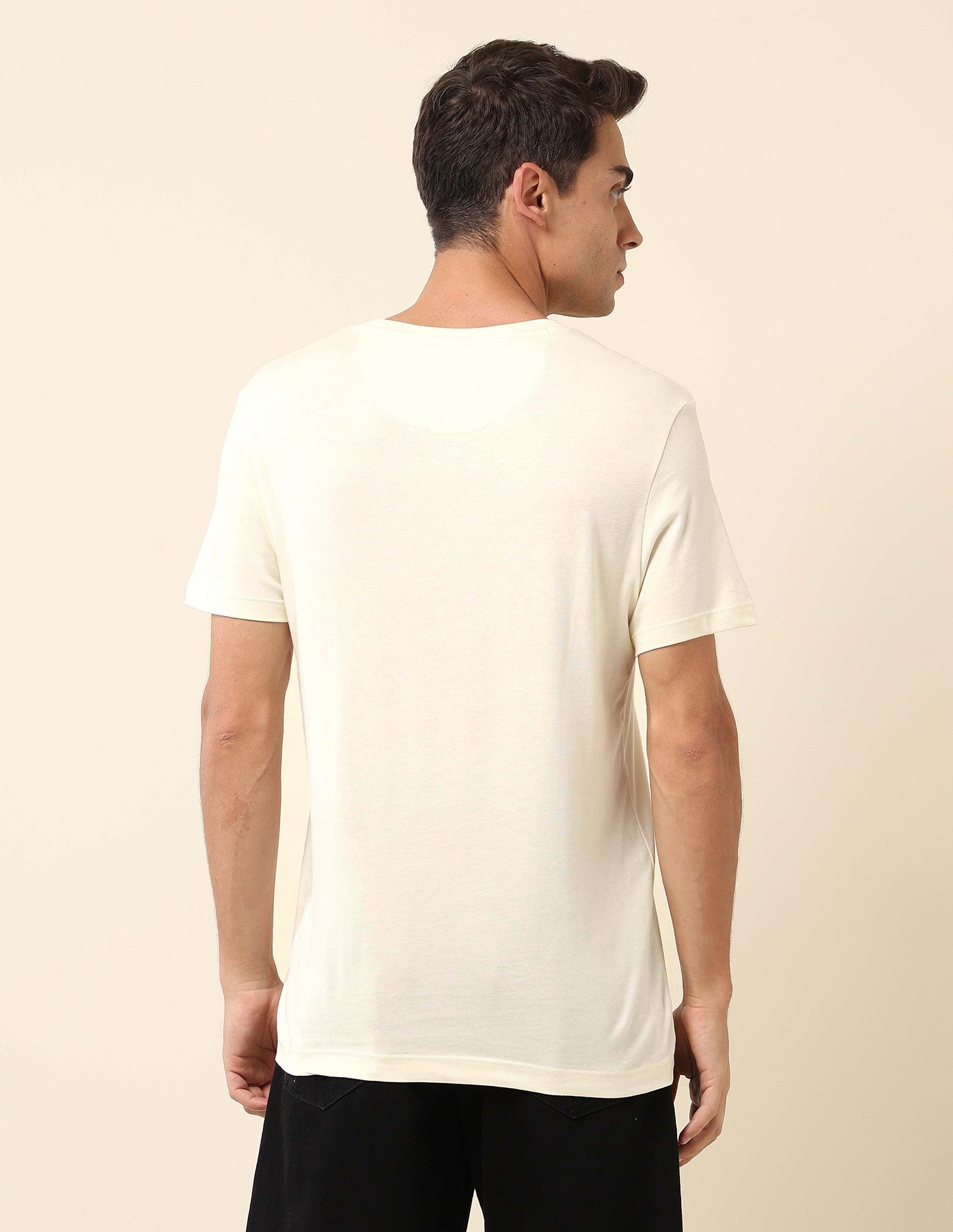 Brand Embossed Slim Fit T- Shirt Off White - U.S. Polo Assn. India | Large
