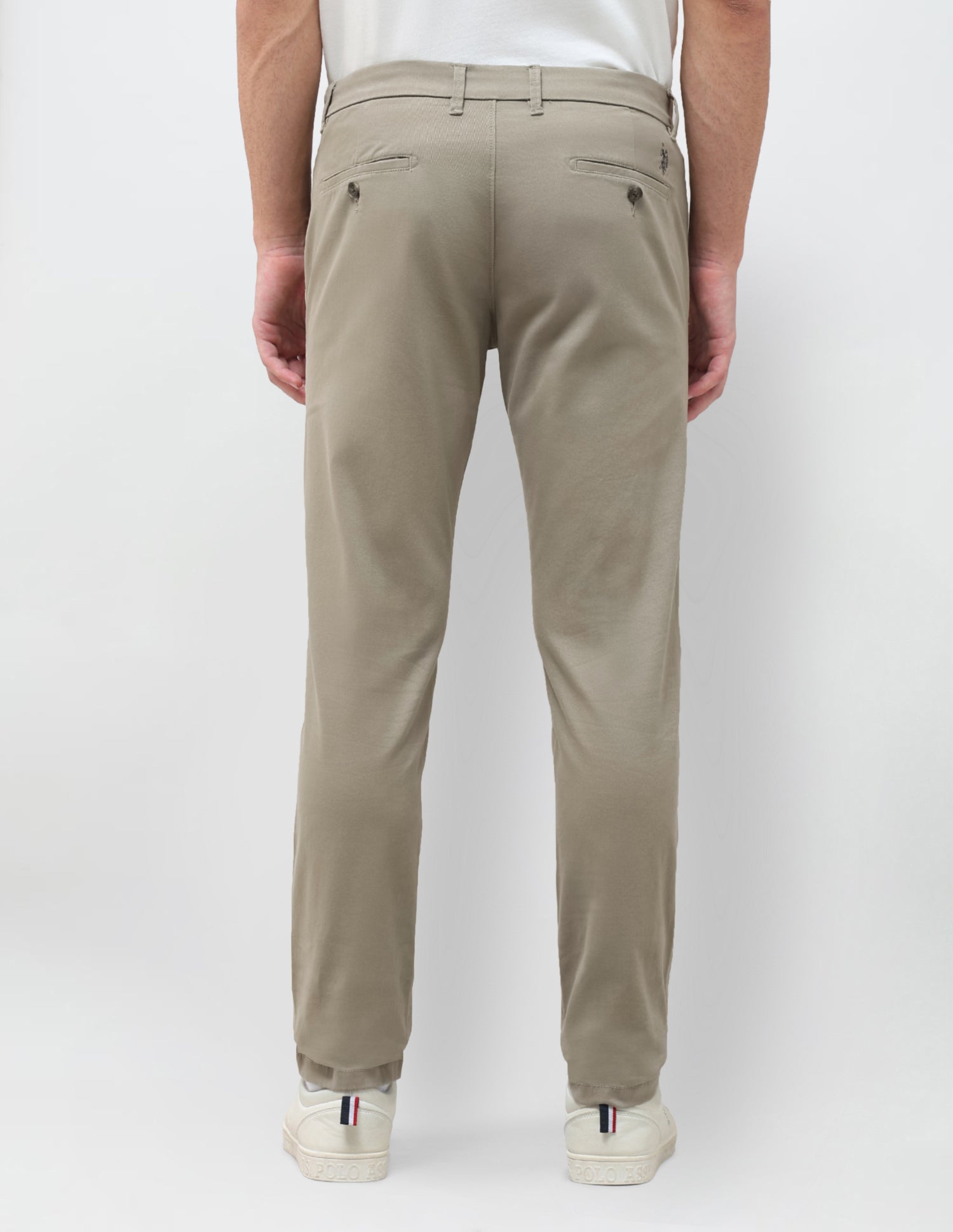 Twill Denver Slim Fit Trousers Light Olive - U.S. Polo Assn. India | Large