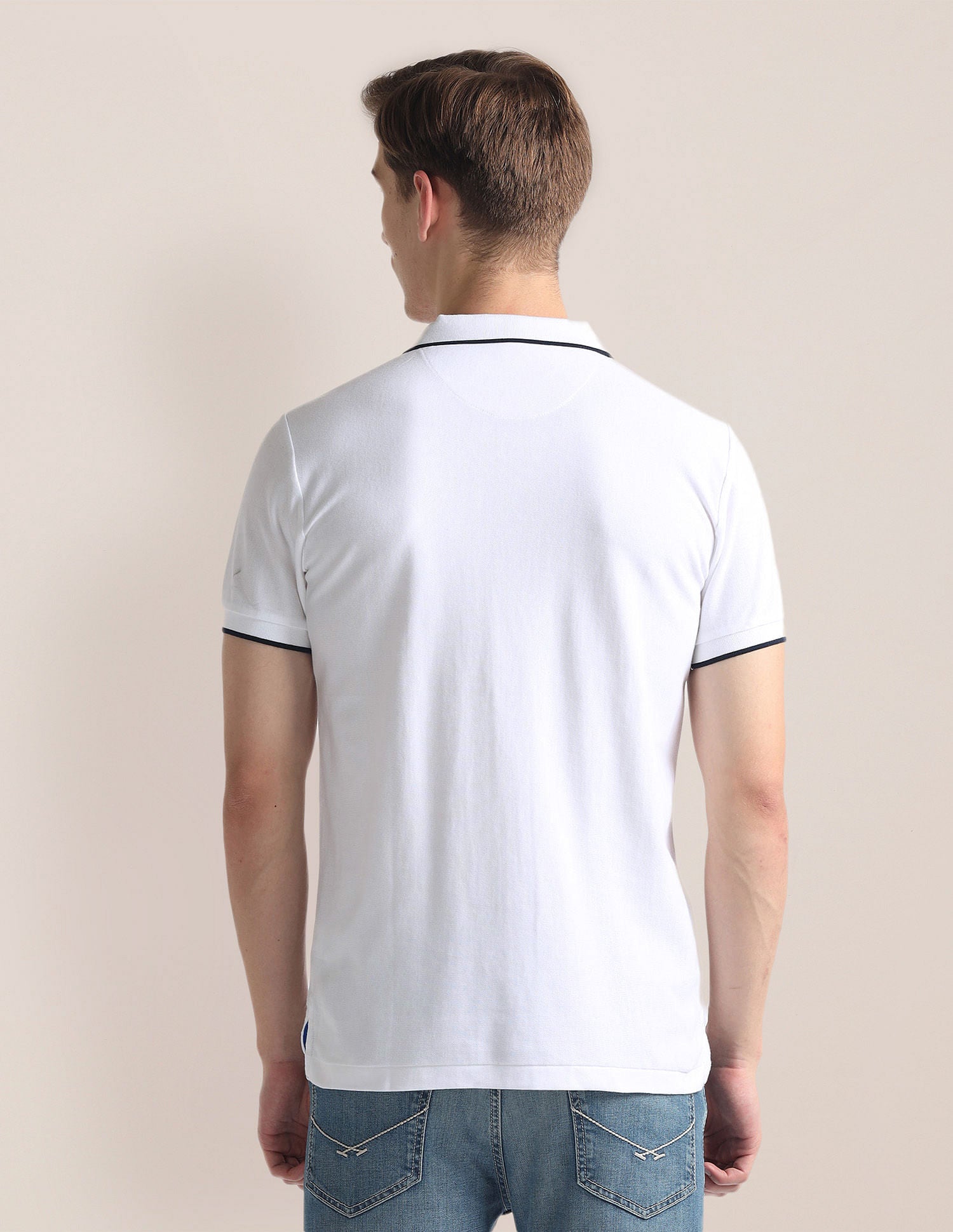 Vertical Stripe Pique Polo Shirt White - U.S. Polo Assn. India | Large