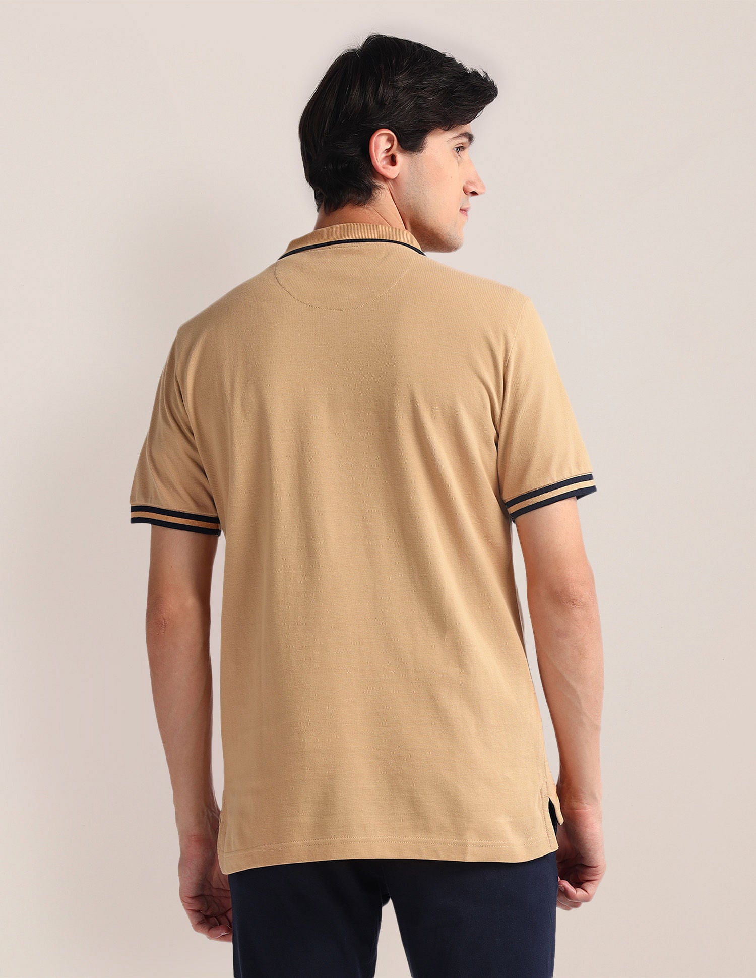 Slim Fit Logo Polo Shirt Beige - U.S. Polo Assn. India | Large