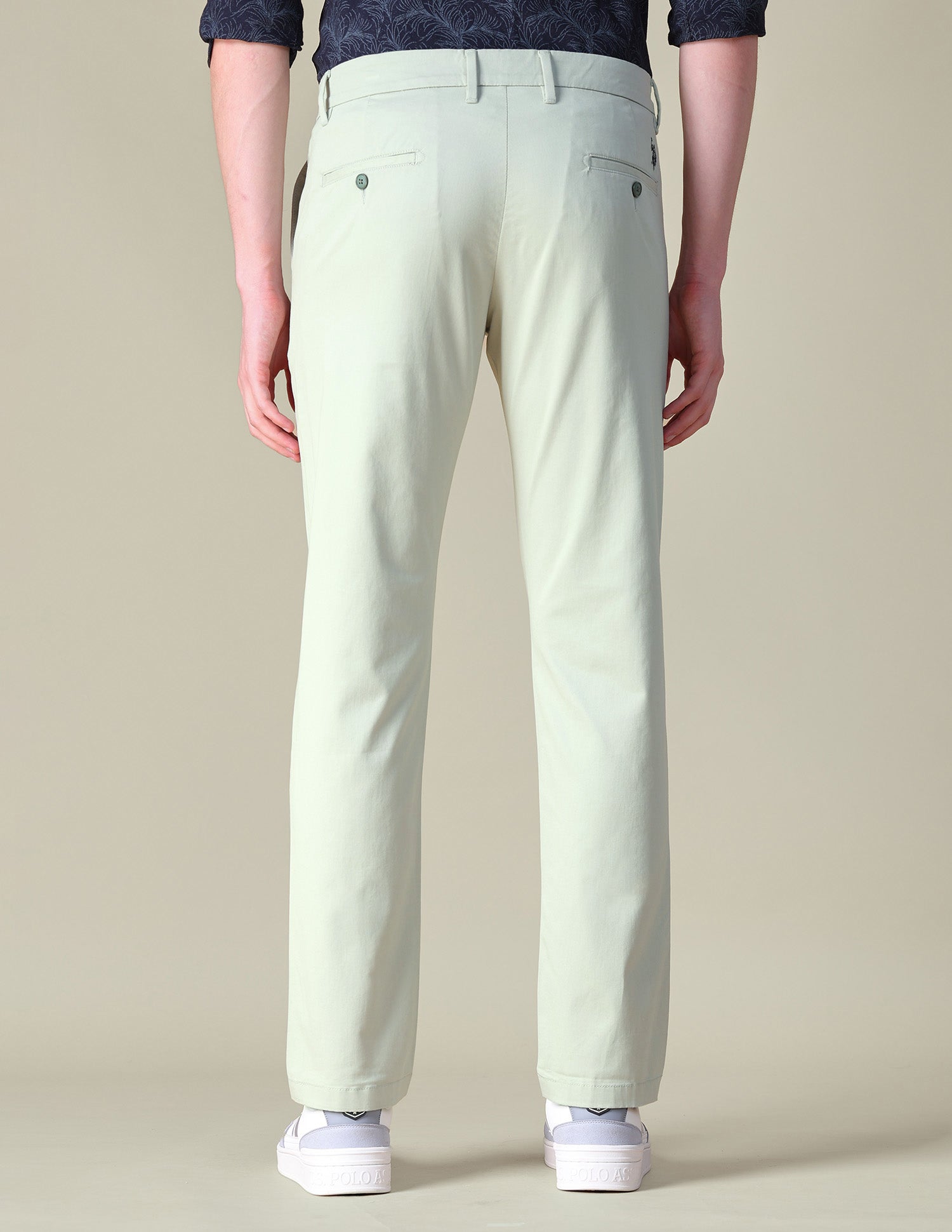 Denver Slim Fit Twill Trousers Light Pista Green - U.S. POLO ASSN. | Large