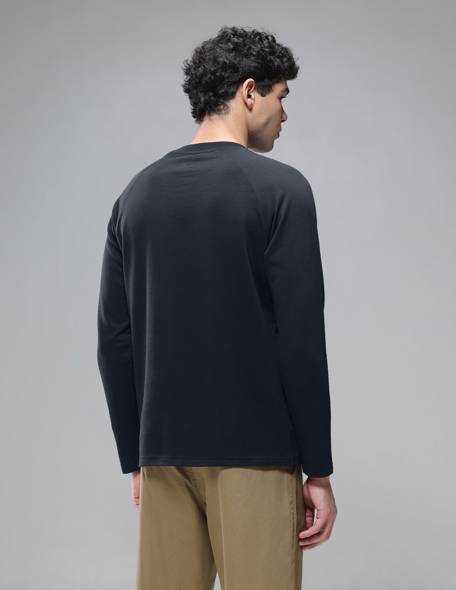 Raglan Full Sleeve Loopknit Lounge T-Shirt Uspa Black - U.S. Polo Assn. India | Large