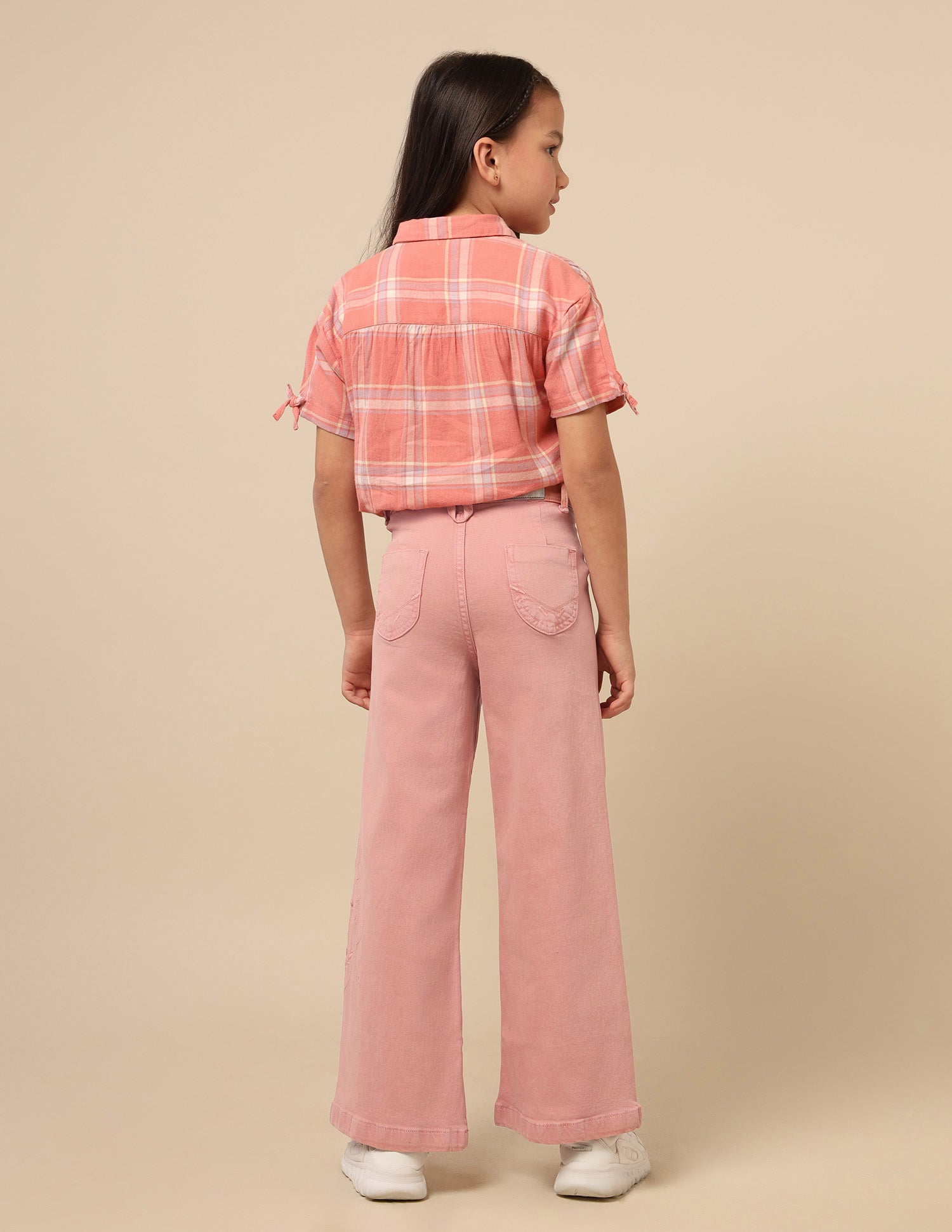 Girls Wide Leg Fit High Rise Jeans Brandy - U.S. POLO ASSN. | Large