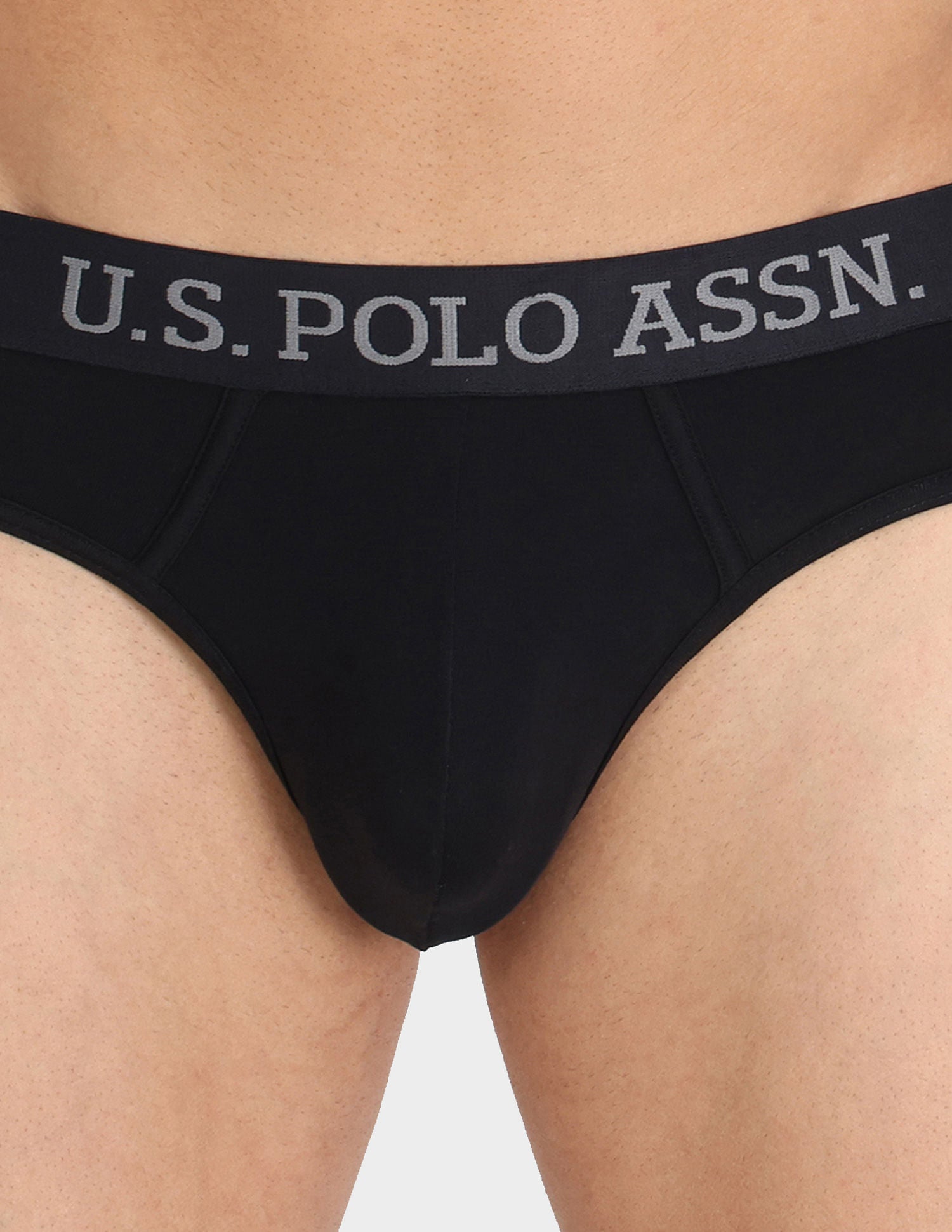 Solid Supima Cotton Spandex I615 Briefs - Pack Of 1 Black - U.S. POLO ASSN. | Large