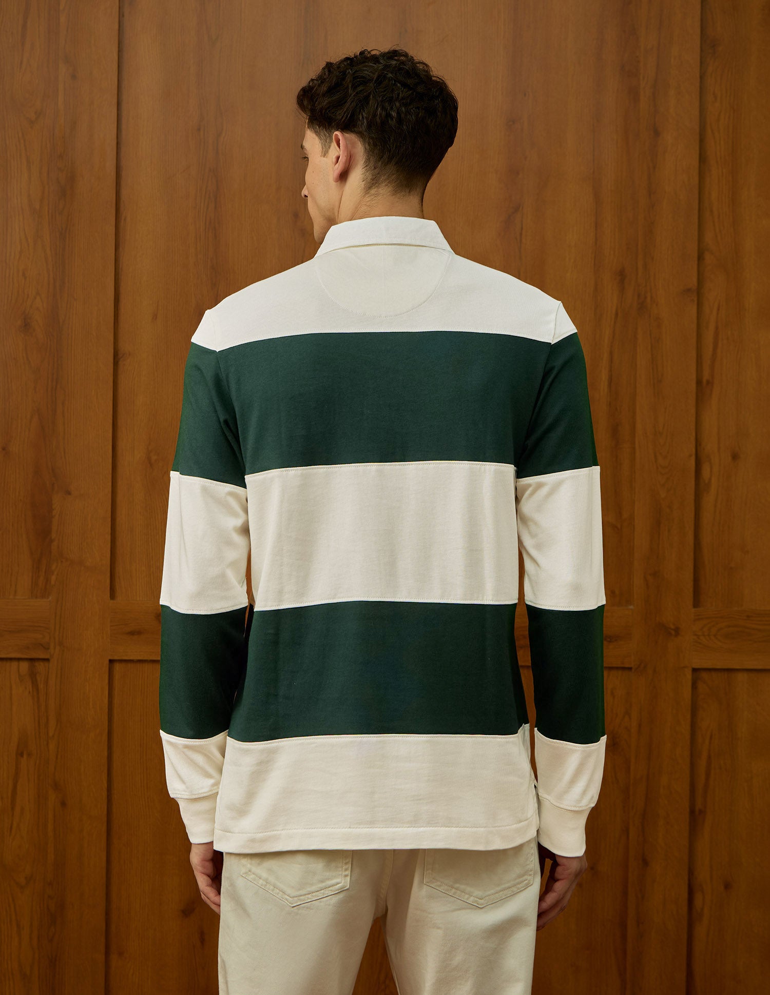 Colourblocked Varsity Polo Shirt Off White - U.S. Polo Assn. India | Large