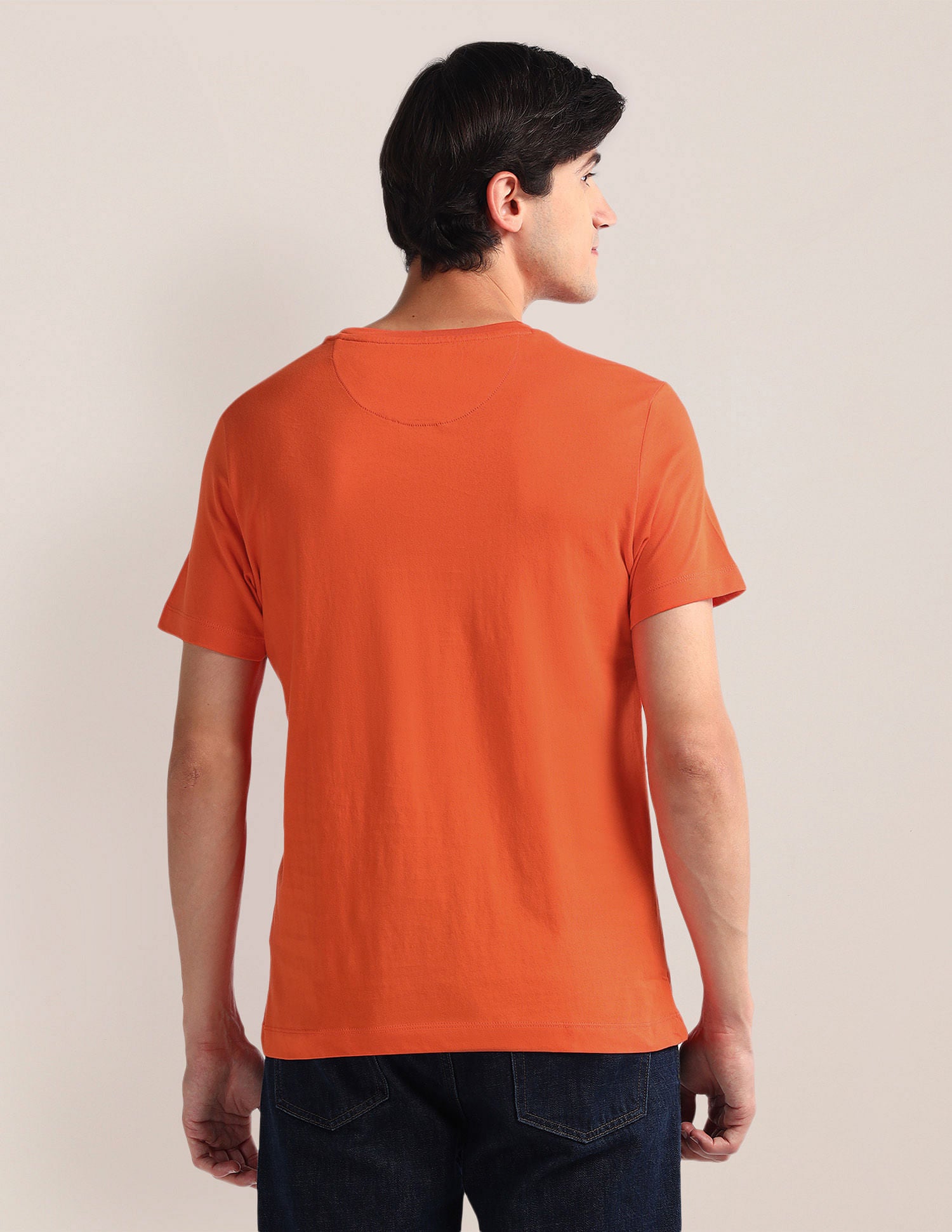 Round Neck Graphic Print T-Shirt Rust - U.S. Polo Assn. India | Large