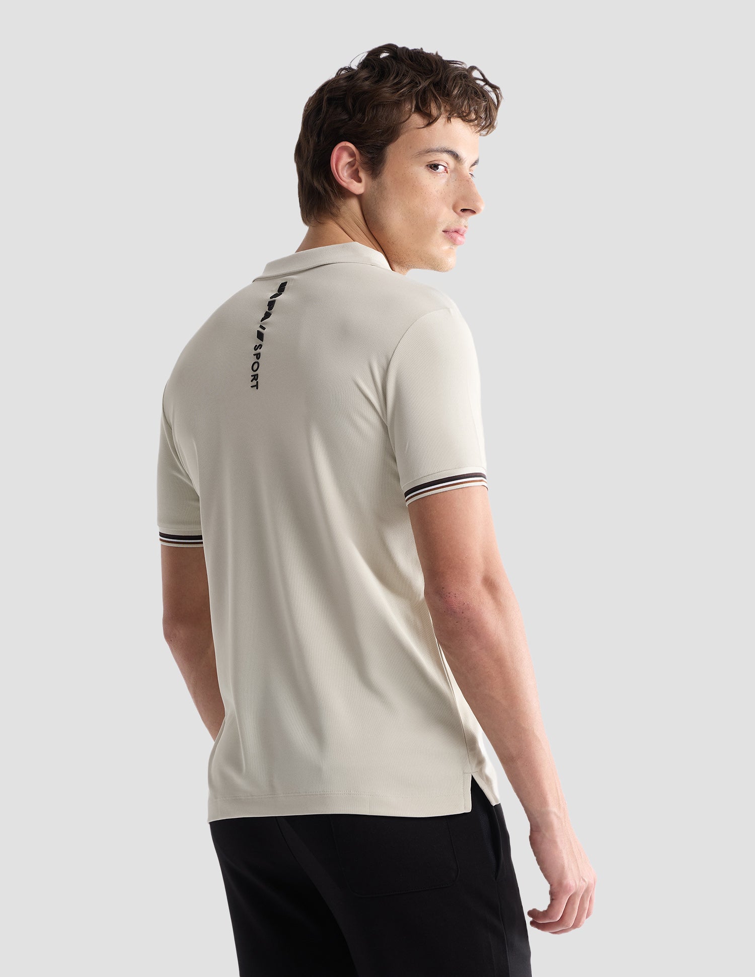 Solid Slim Fit Active Polo Shirt Beige - U.S. Polo Assn. India | Large