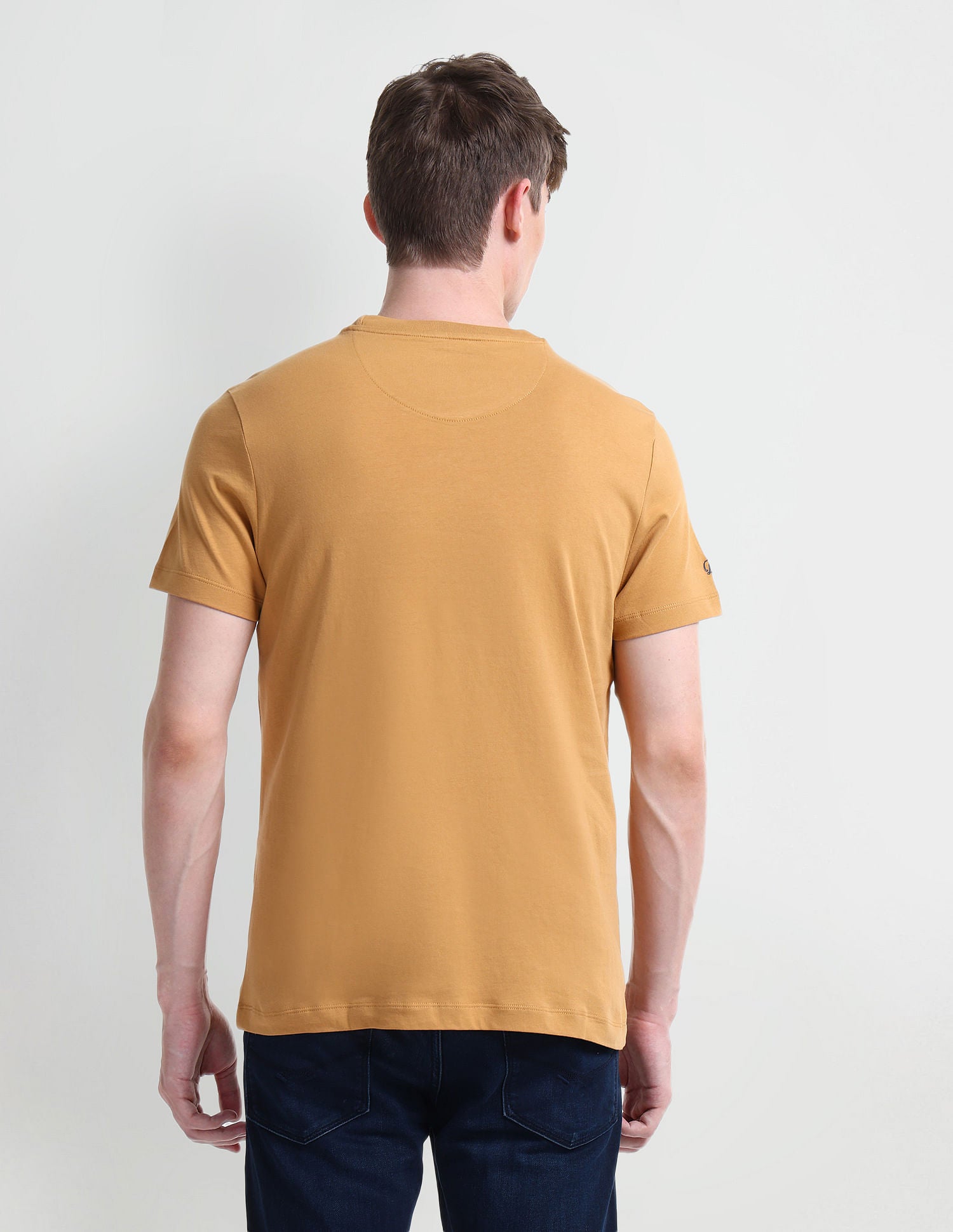 Muscle Fit Logo Cotton T-Shirt Yellow - U.S. Polo Assn. India | Large