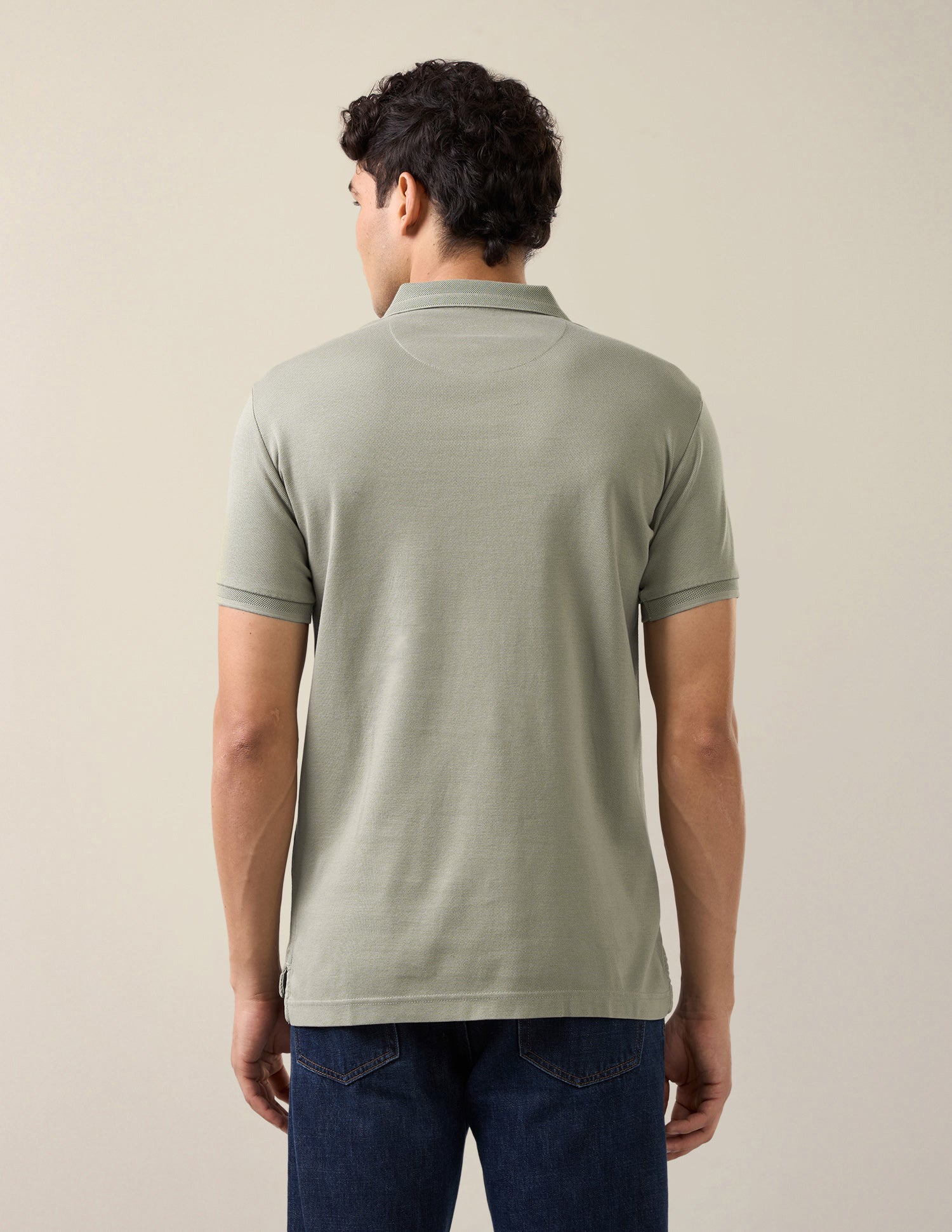 Solid Slim Fit Polo Shirt Olive - U.S. Polo Assn. India | Large