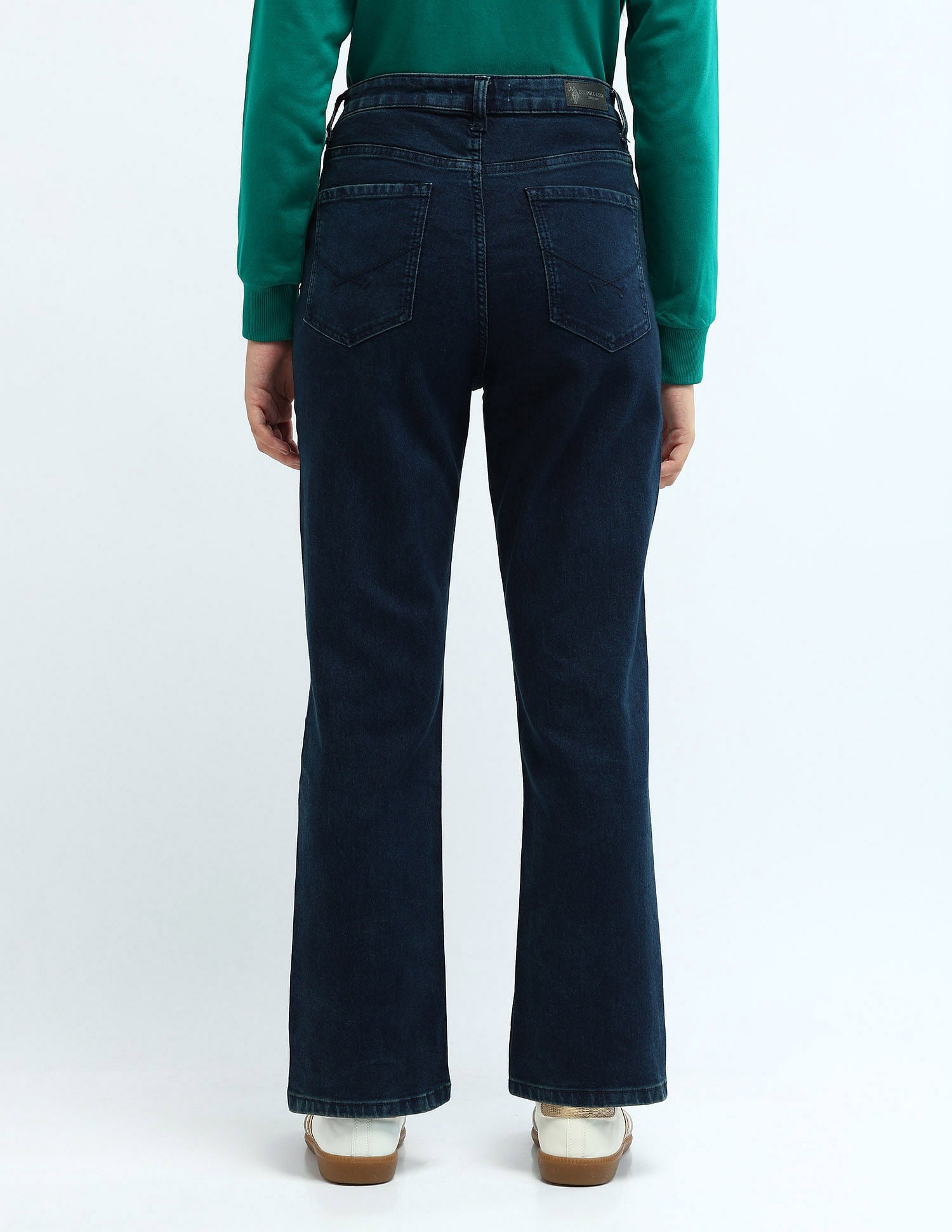 High Rise Straight Fit Jeans Dark Blue - U.S. POLO ASSN. | Large