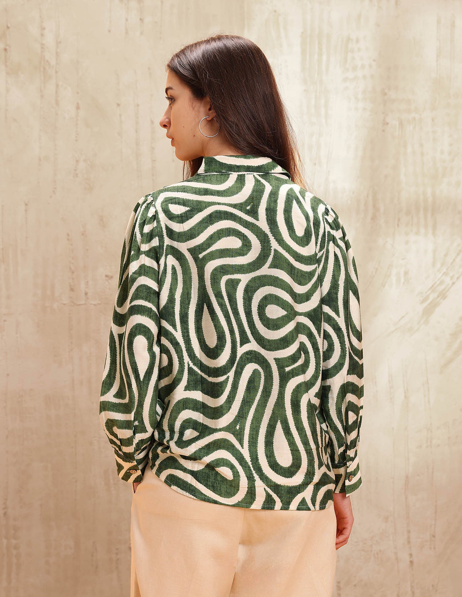 Abstract Printed Regular Fit Shirt Olive - U.S. POLO ASSN. | Large