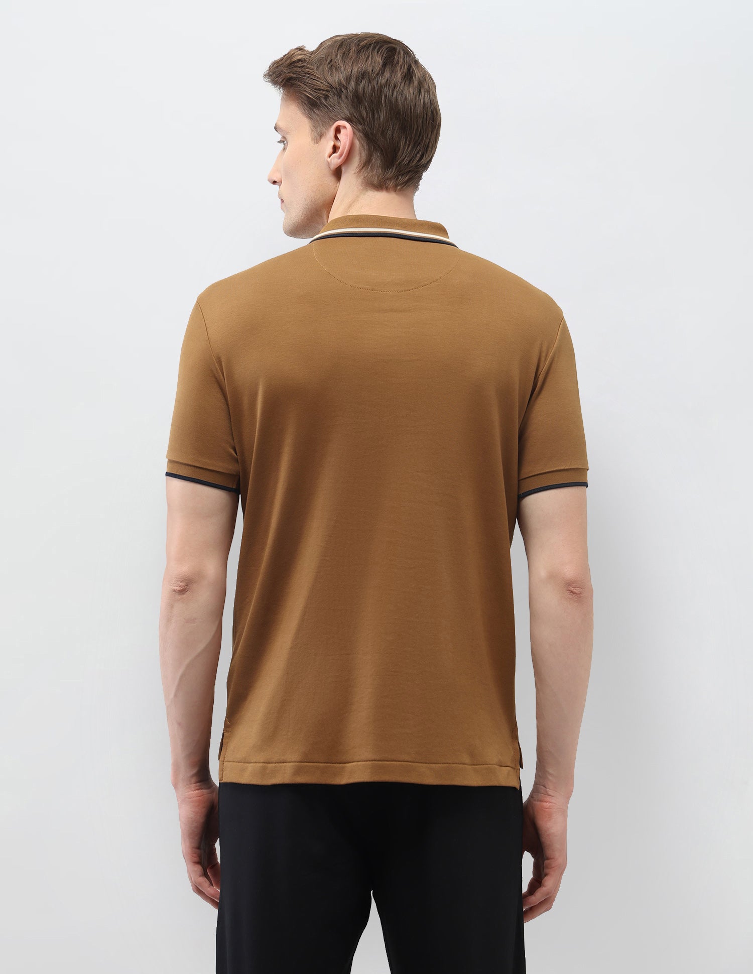 Solid Slim Fit Polo Shirt Brown - U.S. Polo Assn. India | Large